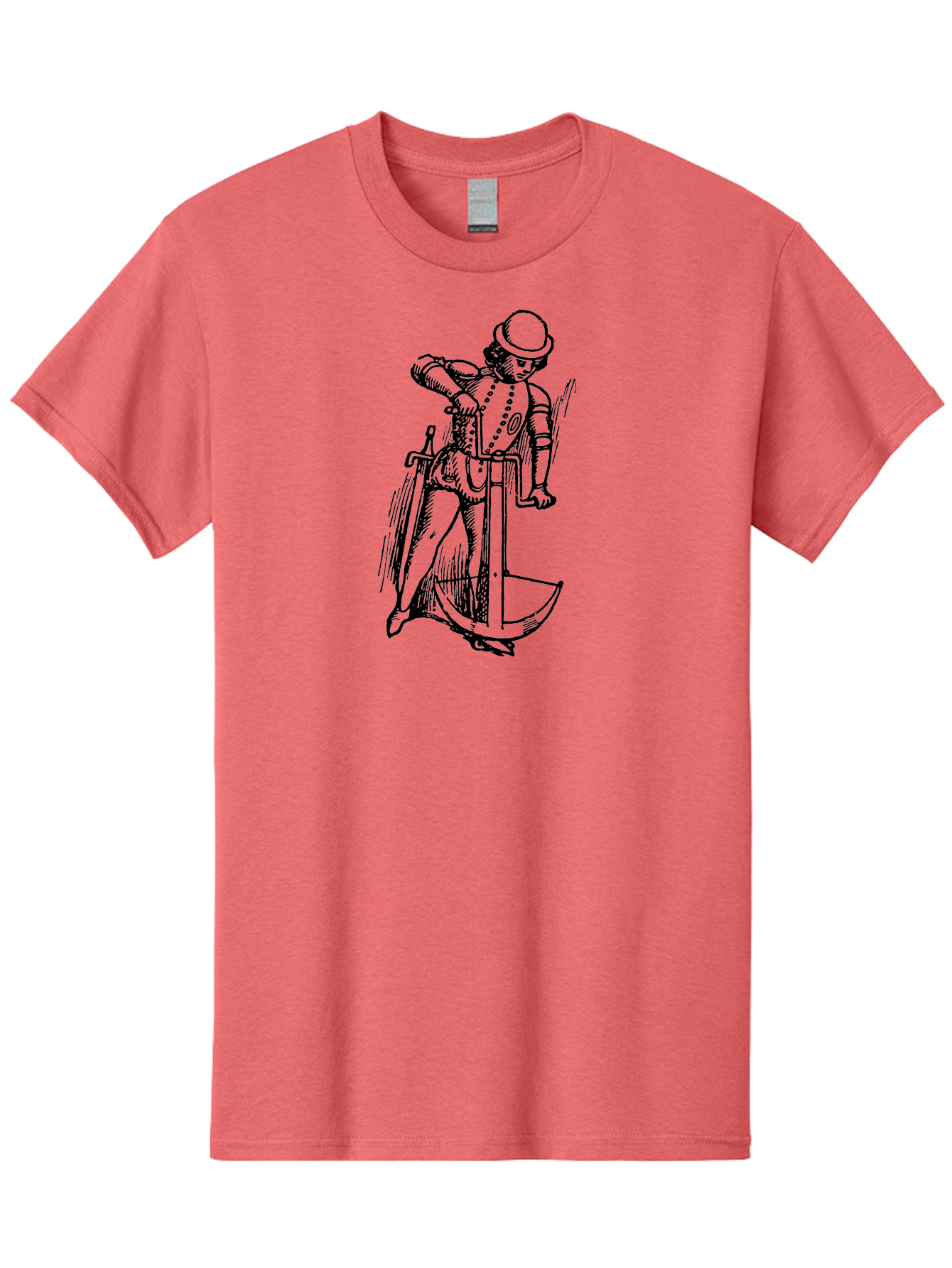 Man-In-Armor-With-Sword-And-Shield Men'S Graphic Tee, 100% Cotton, Comfortable Casual Summer Wear, Machine Washable, Medieval Knight, Armor, Sword, Historical Figure, Suit Of Armor, Medieval Warfare, Chivalry, Armor Plating, Knight'S Attire, Aad546 5