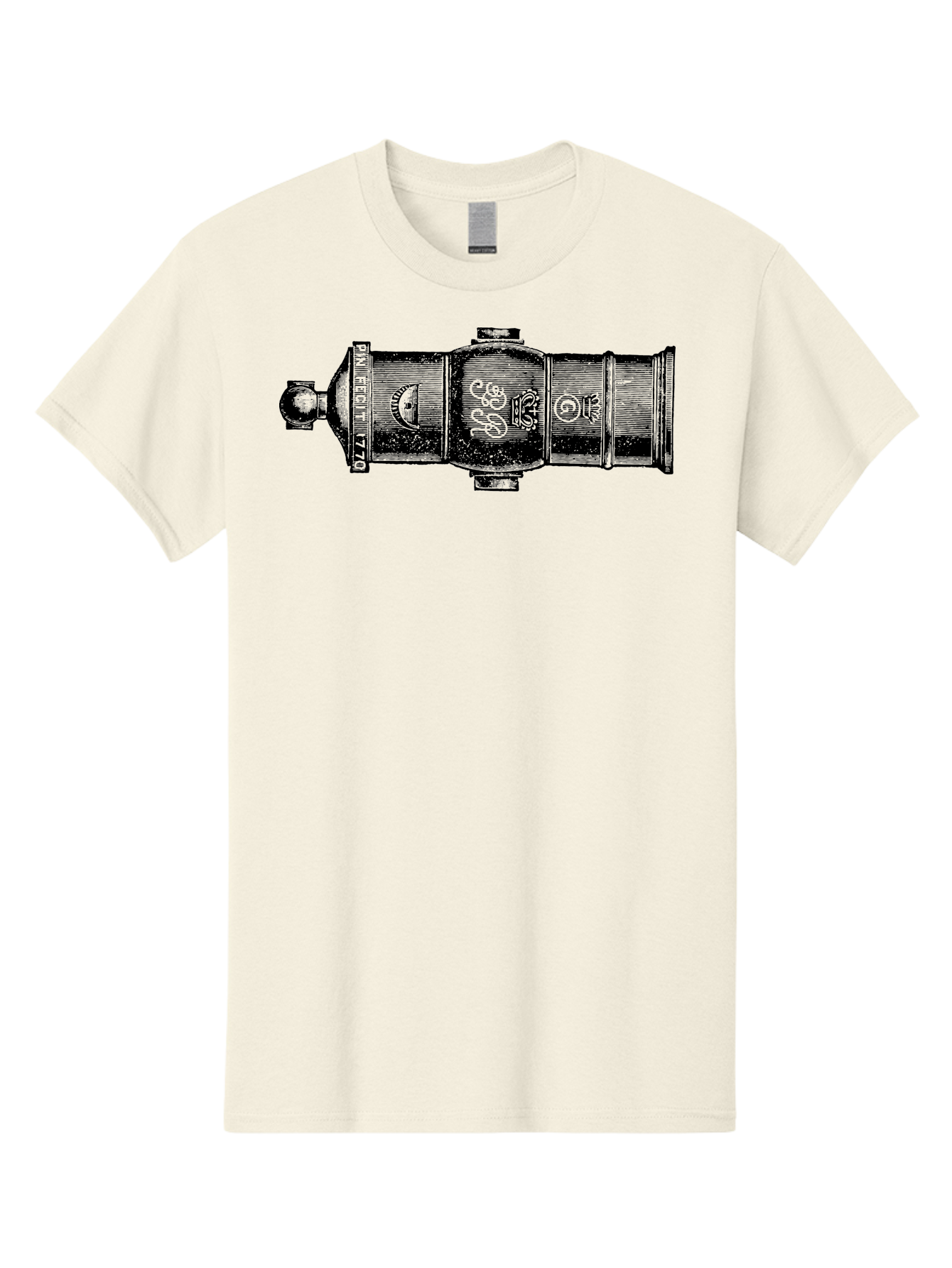 Pin-Fegut-1770-Gun Men'S Graphic Tee, 100% Cotton, Comfortable Casual Summer Wear, Machine Washable, Vintage Cannon, Historic Artillery, Pin Rebuilt 1770, Antique Weapon, Military History, Naval Warfare, Emblematic Design, Symbolic Markings Aad553 23