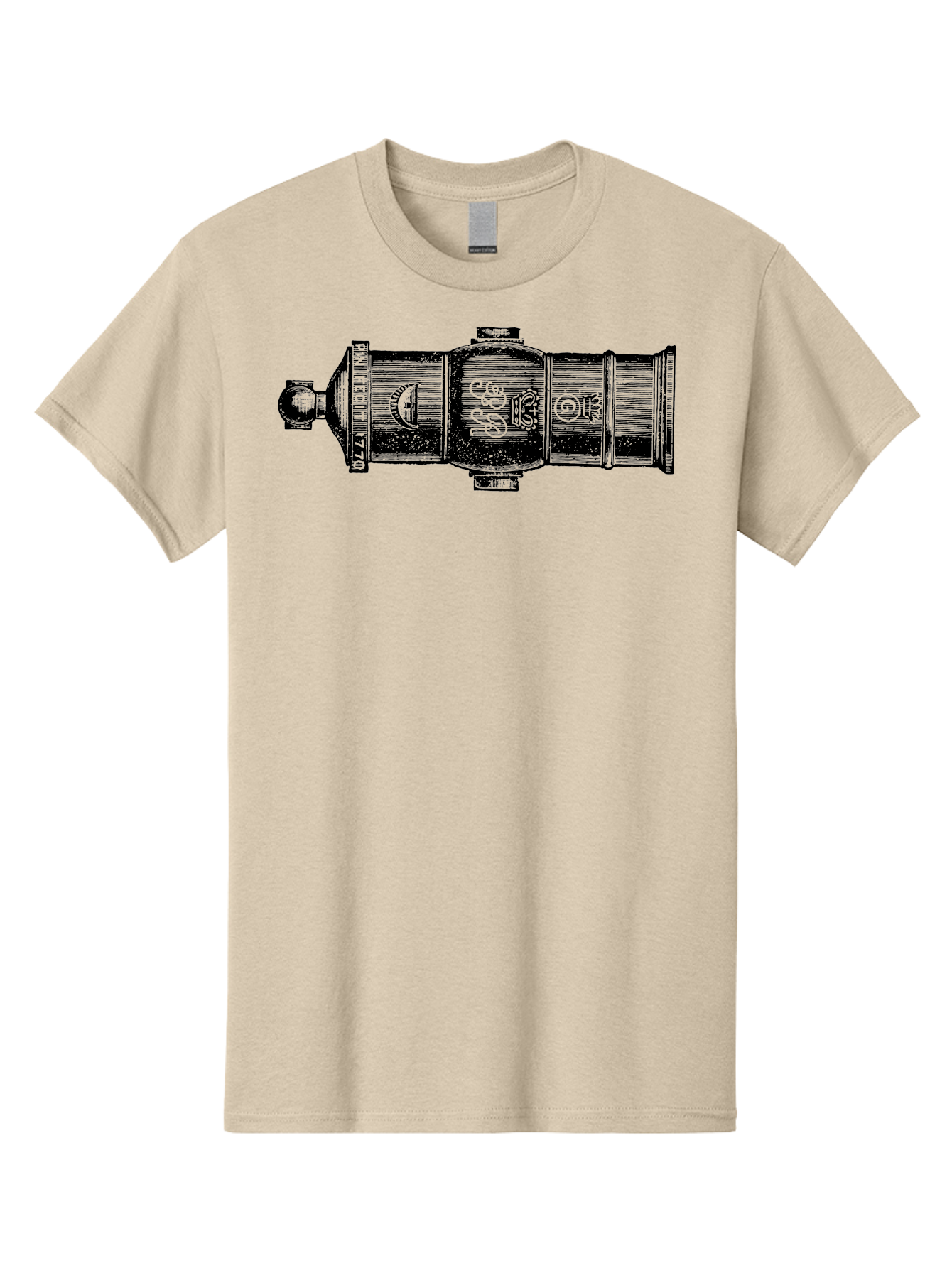 Pin-Fegut-1770-Gun Men'S Graphic Tee, 100% Cotton, Comfortable Casual Summer Wear, Machine Washable, Vintage Cannon, Historic Artillery, Pin Rebuilt 1770, Antique Weapon, Military History, Naval Warfare, Emblematic Design, Symbolic Markings Aad553 15