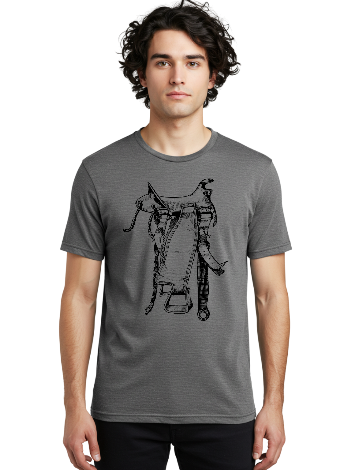 Saddle Men'S Graphic Tee, 100% Cotton, Comfortable Casual Summer Wear, Machine Washable, Western Saddle, Horse Riding, Rodeo, Western Wear, Equestrian Equipment, Leather Saddle, Riding Gear, Cowboy Equipment, Horseback Riding Aad557 14