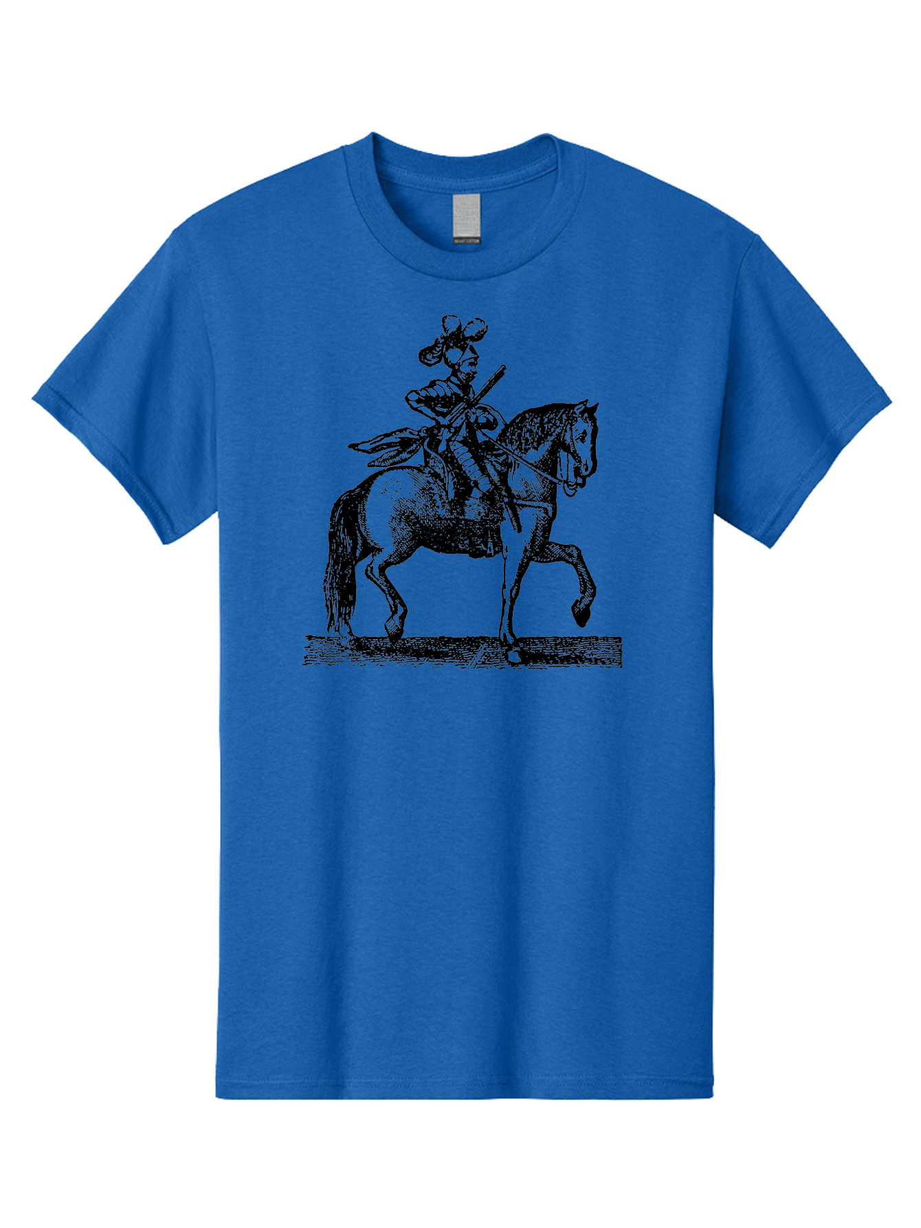 Soldier-On-Horseback Men'S Graphic Tee, 100% Cotton, Comfortable Casual Summer Wear, Machine Washable, Soldier Riding Horse, Cavalryman In Action, Equestrian Warrior, Historical Illustration, Horseback Rider, Military Uniform, Armed Soldier, Aad559 5