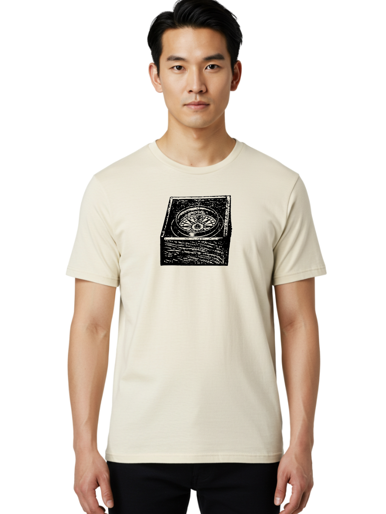 Sundial Men'S Graphic Tee, 100% Cotton, Comfortable Casual Summer Wear, Machine Washable, Sundial On A Stone Pedestal, Ancient Timekeeping, Traditional Clock, Symbolic Representation, Vintage Artwork, Grunge Texture, Monochrome Design Aad561 10