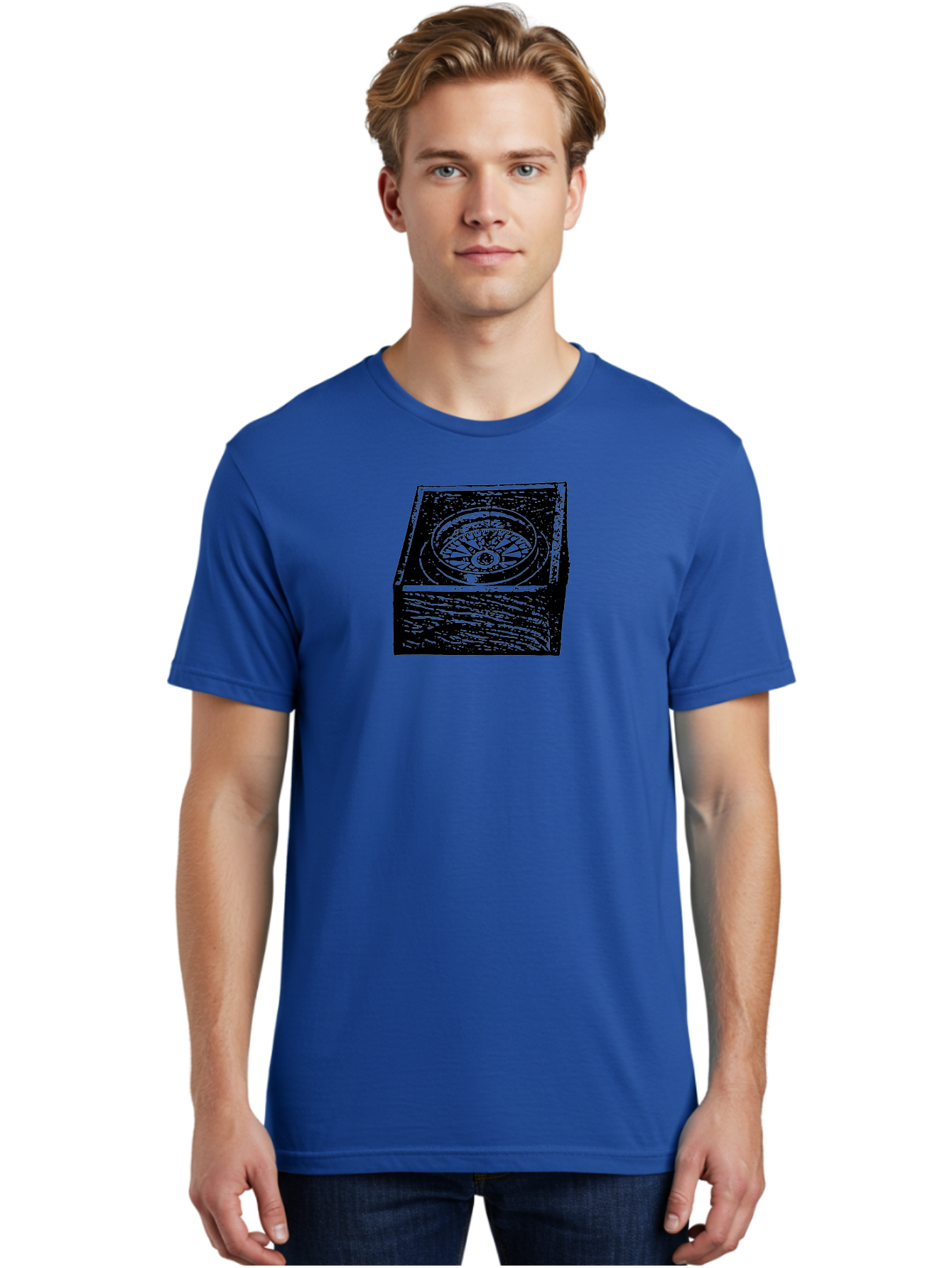 Sundial Men'S Graphic Tee, 100% Cotton, Comfortable Casual Summer Wear, Machine Washable, Sundial On A Stone Pedestal, Ancient Timekeeping, Traditional Clock, Symbolic Representation, Vintage Artwork, Grunge Texture, Monochrome Design Aad561 28