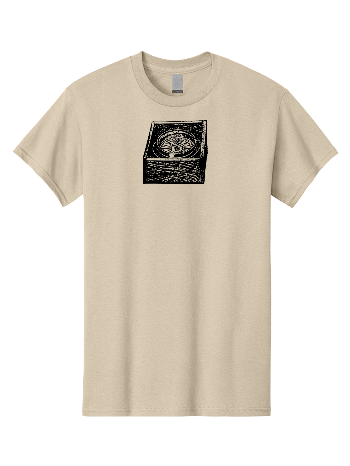 Sundial Men'S Graphic Tee, 100% Cotton, Comfortable Casual Summer Wear, Machine Washable, Sundial On A Stone Pedestal, Ancient Timekeeping, Traditional Clock, Symbolic Representation, Vintage Artwork, Grunge Texture, Monochrome Design Aad561 3