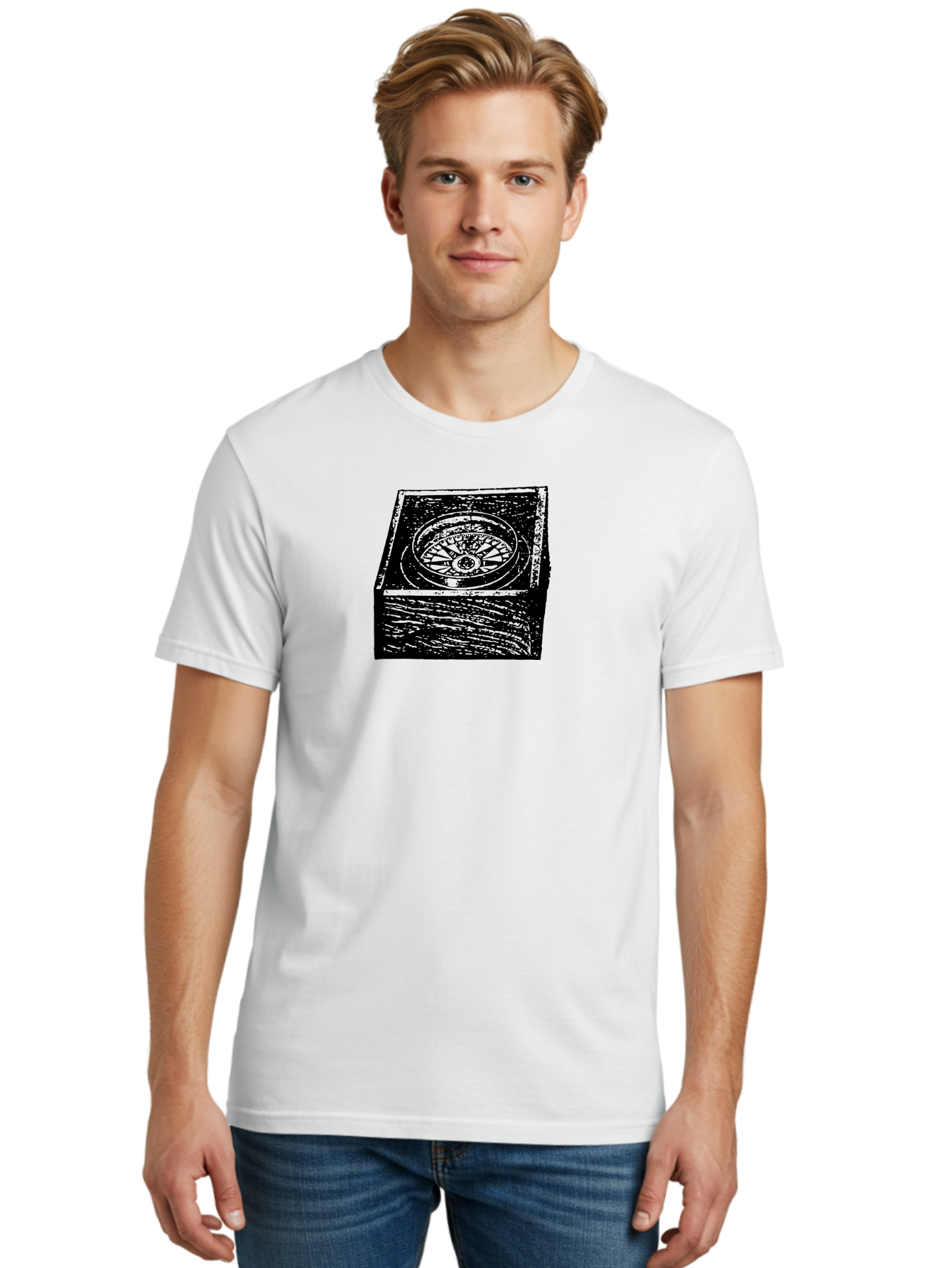 Sundial Men'S Graphic Tee, 100% Cotton, Comfortable Casual Summer Wear, Machine Washable, Sundial On A Stone Pedestal, Ancient Timekeeping, Traditional Clock, Symbolic Representation, Vintage Artwork, Grunge Texture, Monochrome Design Aad561 30