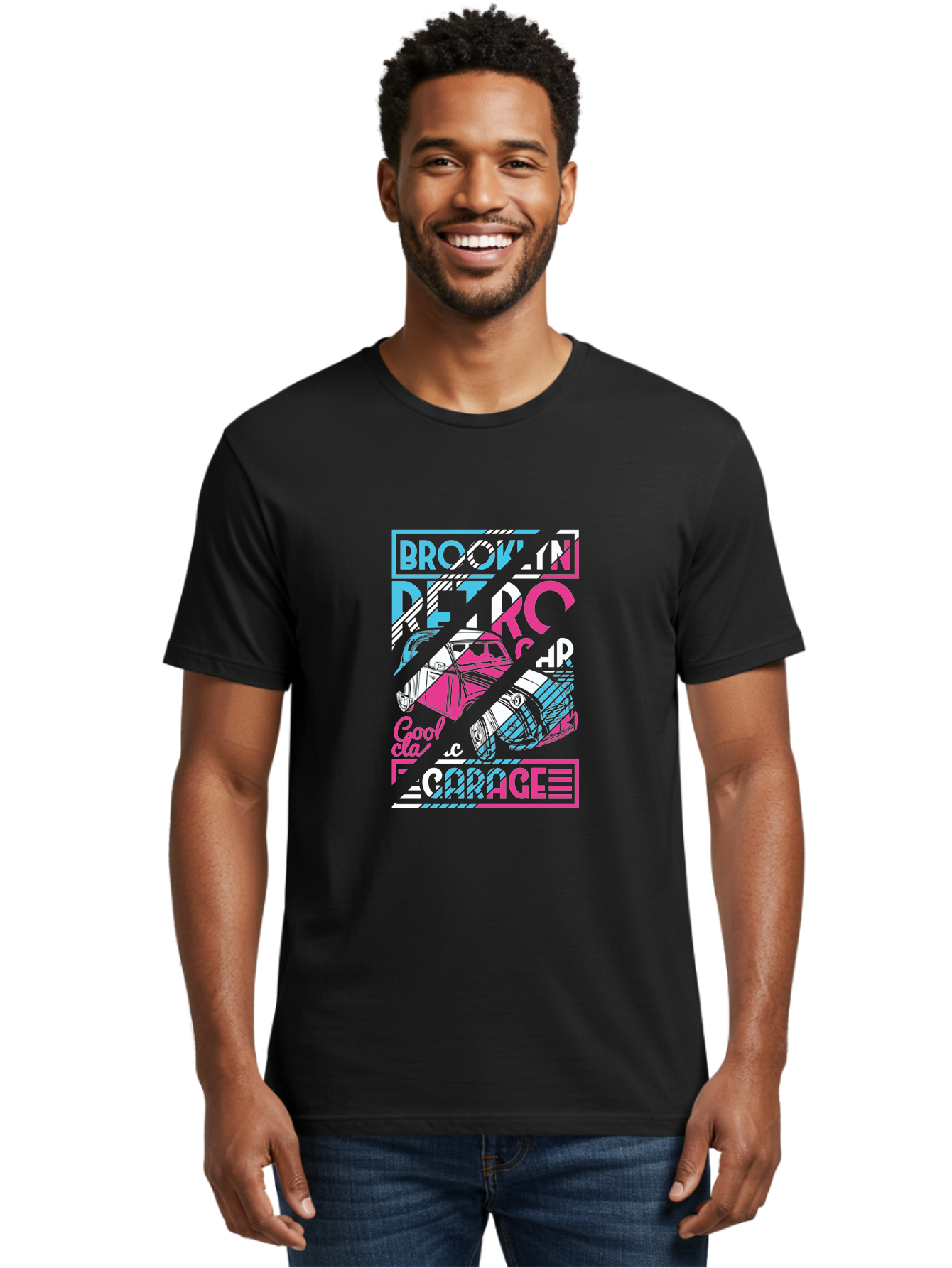 Brooklyn-Petrcar-Garage Men'S Graphic Tee, 100% Cotton, Comfortable Casual Summer Wear, Machine Washable, Graffiti Art, Urban Culture, Streetwear Fashion, Brooklyn Style, Garage Vibes, Typography Design, Typographic Art, Abstract Shapes, Aad570 24
