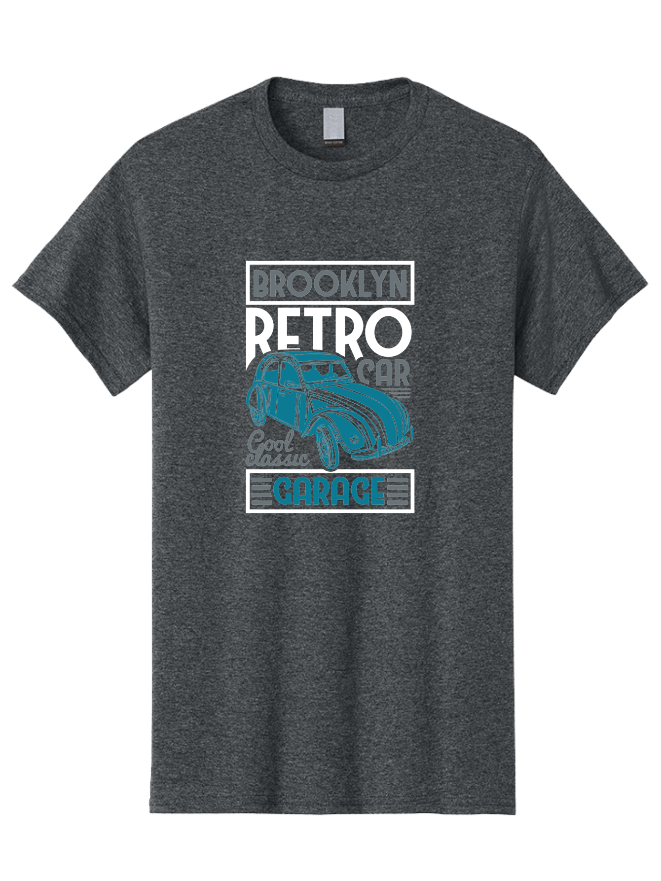 Brooklyn-Retro-Car-Garage Men'S Graphic Tee, 100% Cotton, Comfortable Casual Summer Wear, Machine Washable, Retro Car, Vintage Automobile, Classic Car, Brooklyn Garage, Cool Classic, Retro Style, Vintage Ride, Car Enthusiasts, Antique Car Aad571 17