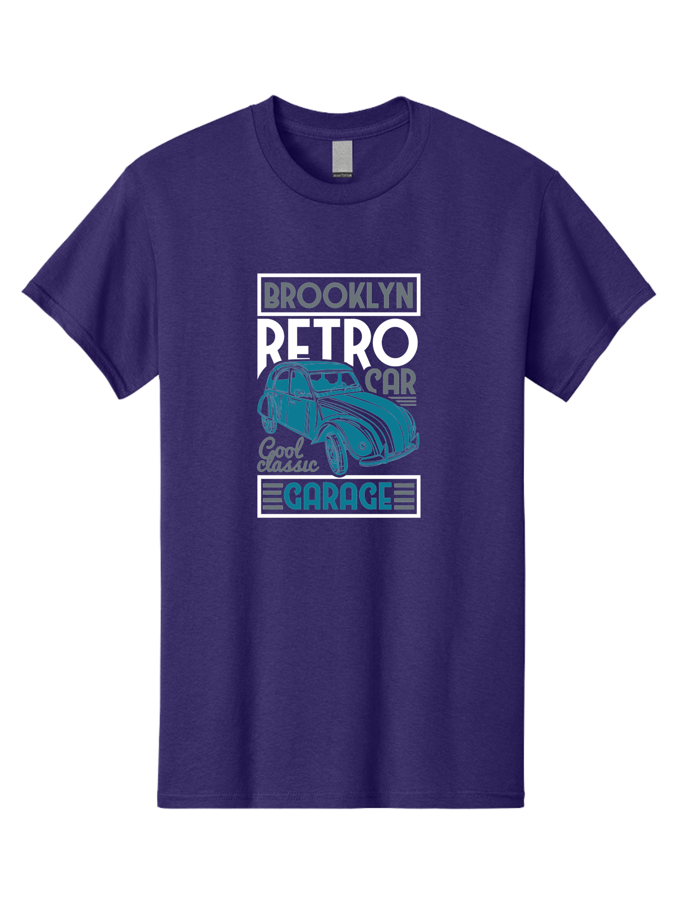Brooklyn-Retro-Car-Garage Men'S Graphic Tee, 100% Cotton, Comfortable Casual Summer Wear, Machine Washable, Retro Car, Vintage Automobile, Classic Car, Brooklyn Garage, Cool Classic, Retro Style, Vintage Ride, Car Enthusiasts, Antique Car Aad571 23