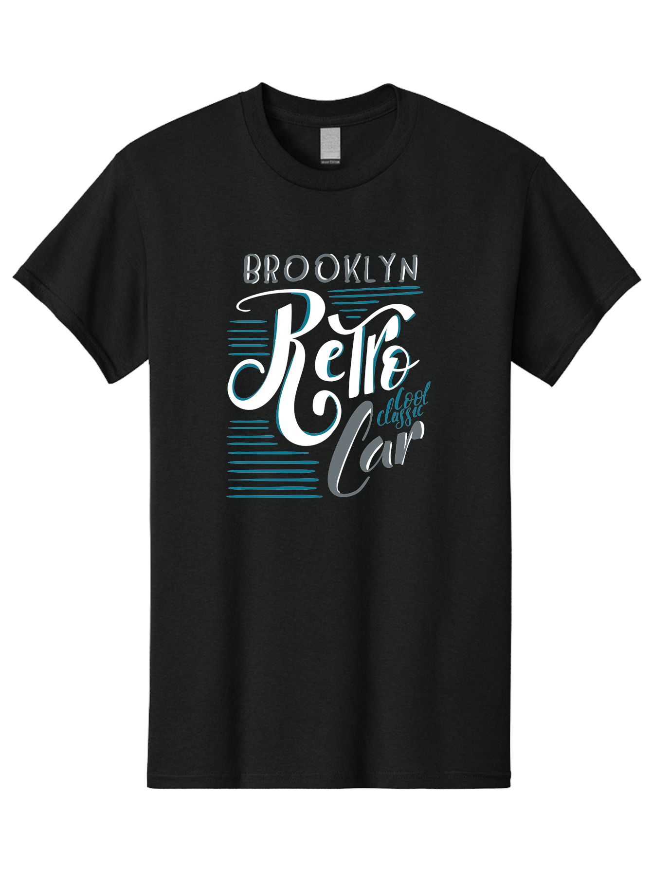Brooklyn-Retro-Car Men'S Graphic Tee, 100% Cotton, Comfortable Casual Summer Wear, Machine Washable, Brooklyn, Retro Car, Classic Car, Vintage Vehicle, Urban Style, New York City, Retro Design, Classic Ride Aad572 21