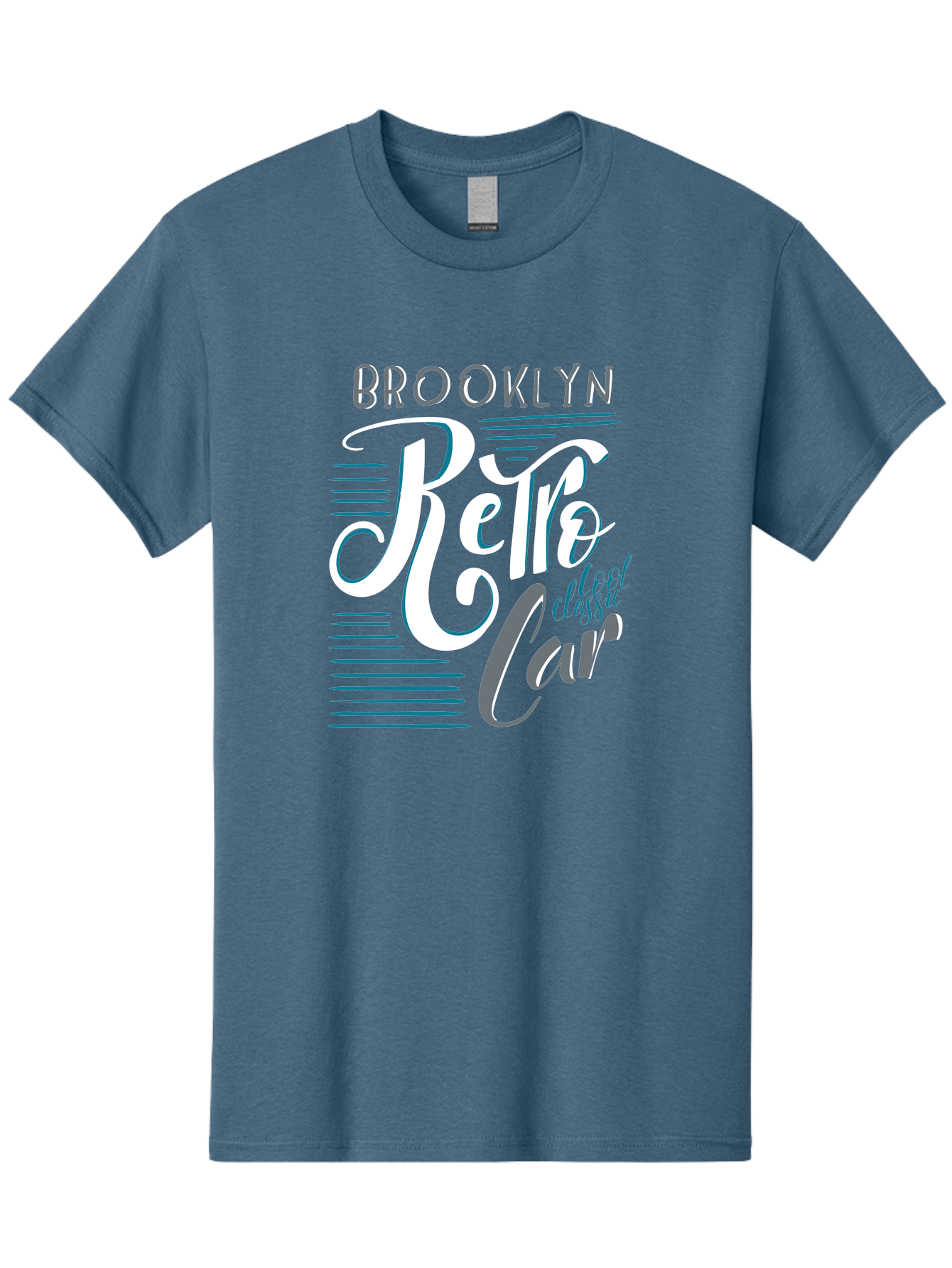 Brooklyn-Retro-Car Men'S Graphic Tee, 100% Cotton, Comfortable Casual Summer Wear, Machine Washable, Brooklyn, Retro Car, Classic Car, Vintage Vehicle, Urban Style, New York City, Retro Design, Classic Ride Aad572 29