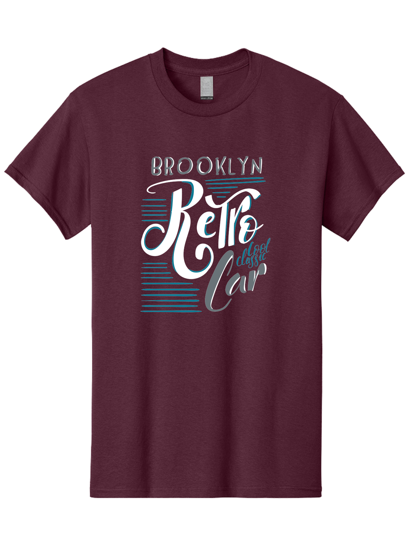 Brooklyn-Retro-Car Men'S Graphic Tee, 100% Cotton, Comfortable Casual Summer Wear, Machine Washable, Brooklyn, Retro Car, Classic Car, Vintage Vehicle, Urban Style, New York City, Retro Design, Classic Ride Aad572 5