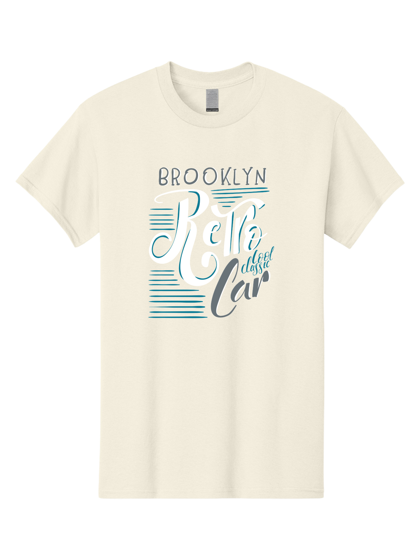 Brooklyn-Retro-Car Men'S Graphic Tee, 100% Cotton, Comfortable Casual Summer Wear, Machine Washable, Brooklyn, Retro Car, Classic Car, Vintage Vehicle, Urban Style, New York City, Retro Design, Classic Ride Aad572 3