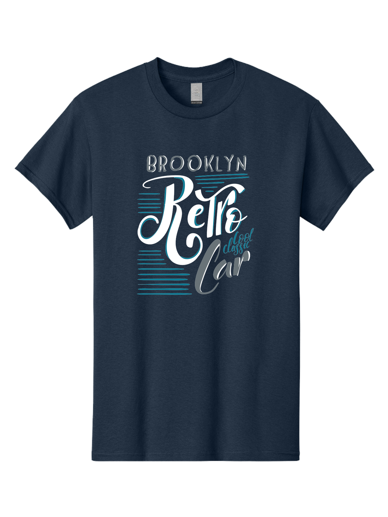 Brooklyn-Retro-Car Men'S Graphic Tee, 100% Cotton, Comfortable Casual Summer Wear, Machine Washable, Brooklyn, Retro Car, Classic Car, Vintage Vehicle, Urban Style, New York City, Retro Design, Classic Ride Aad572 7
