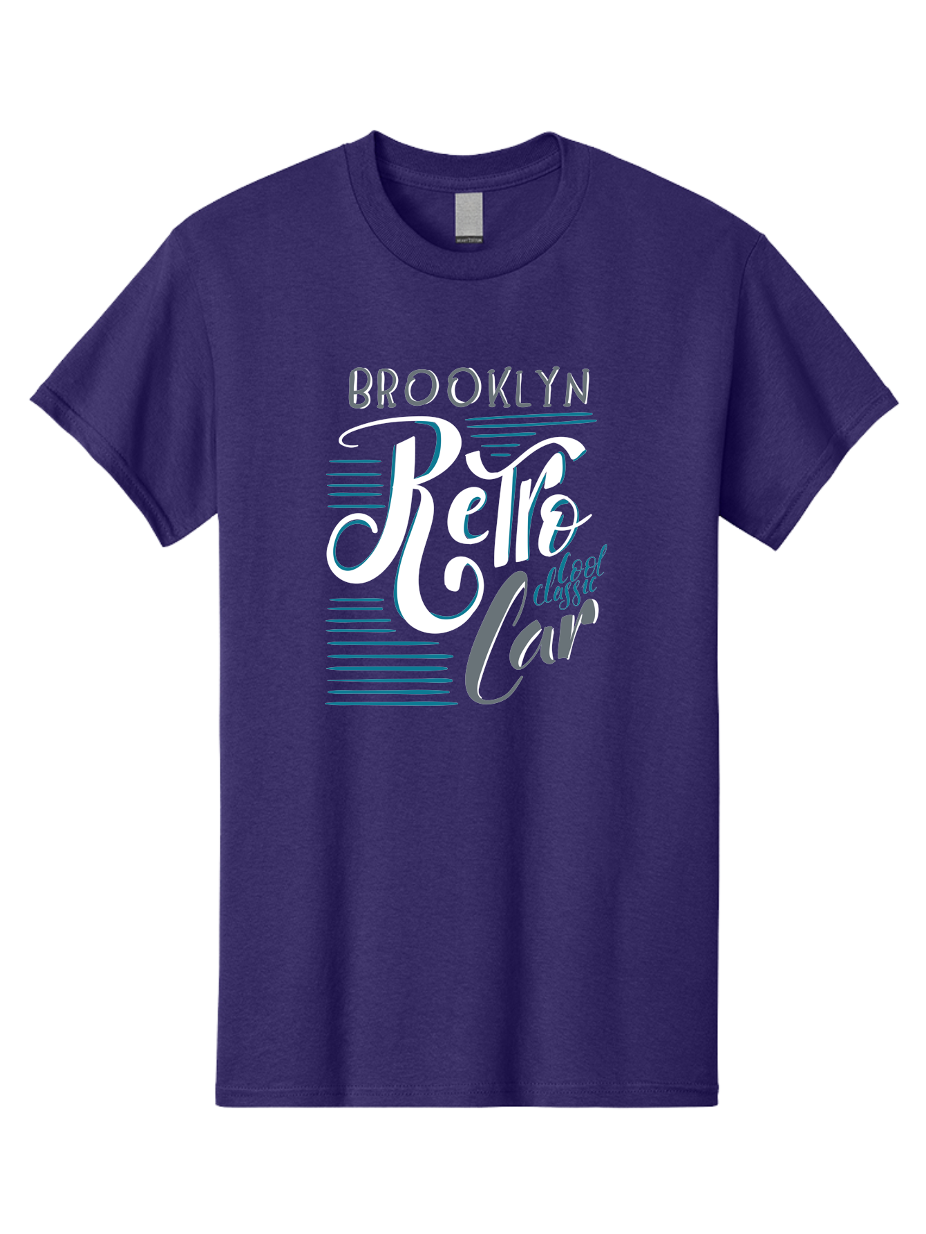 Brooklyn-Retro-Car Men'S Graphic Tee, 100% Cotton, Comfortable Casual Summer Wear, Machine Washable, Brooklyn, Retro Car, Classic Car, Vintage Vehicle, Urban Style, New York City, Retro Design, Classic Ride Aad572 25