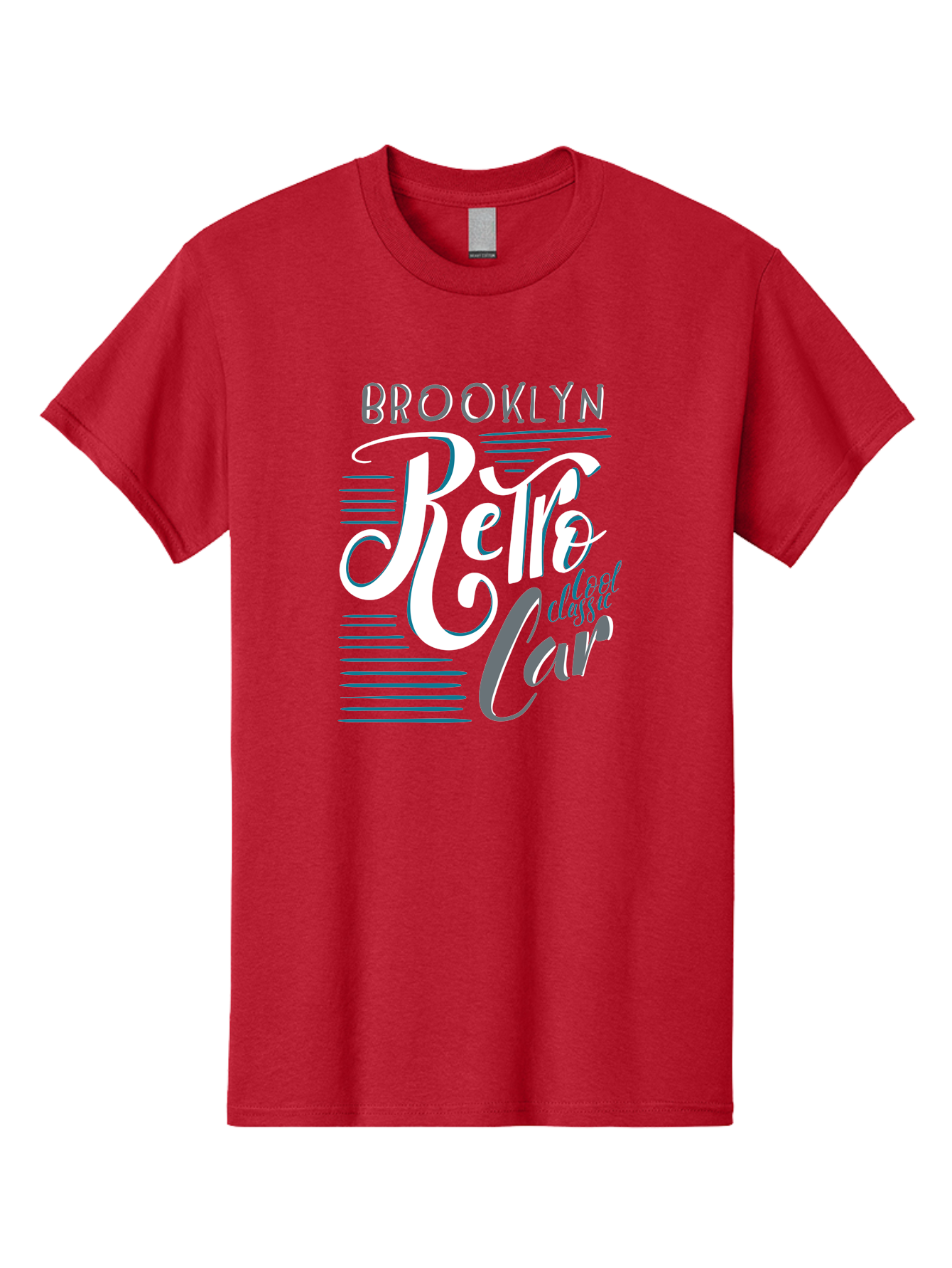 Brooklyn-Retro-Car Men'S Graphic Tee, 100% Cotton, Comfortable Casual Summer Wear, Machine Washable, Brooklyn, Retro Car, Classic Car, Vintage Vehicle, Urban Style, New York City, Retro Design, Classic Ride Aad572 27