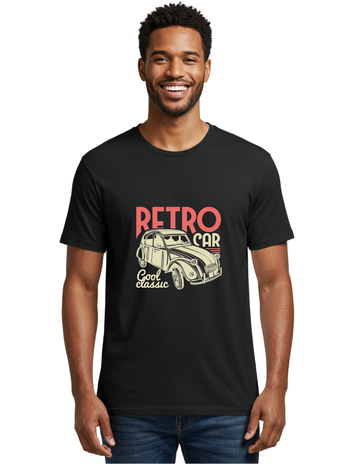 Retro-Car-1 Men'S Graphic Tee, 100% Cotton, Comfortable Casual Summer Wear, Machine Washable, Vintage Car, Retro Automobile, Classic Vehicle, Nostalgic Ride, Cool Classic, Retro Style, Vintage Wheels, Antique Car Aad573 28