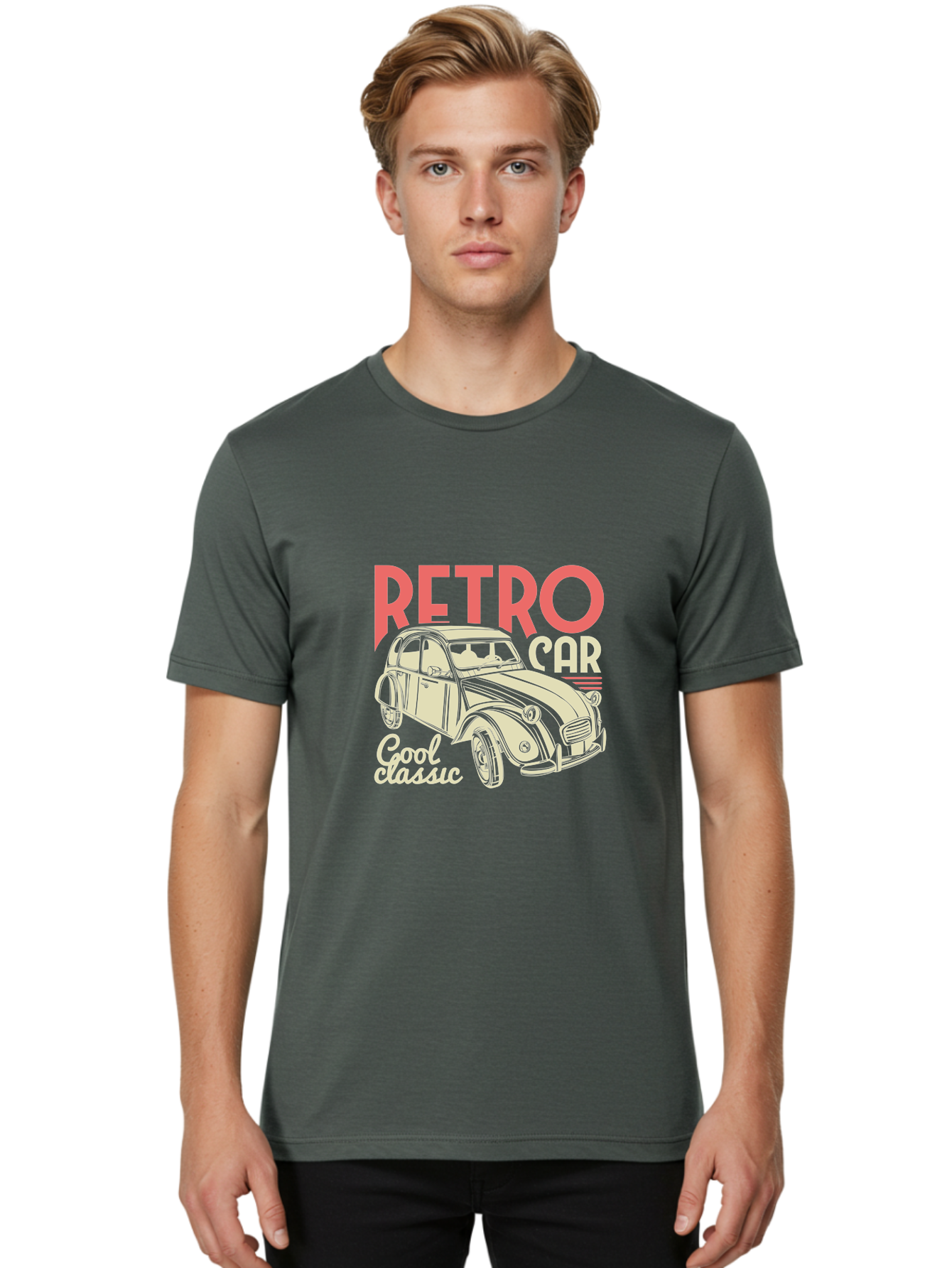 Retro-Car-1 Men'S Graphic Tee, 100% Cotton, Comfortable Casual Summer Wear, Machine Washable, Vintage Car, Retro Automobile, Classic Vehicle, Nostalgic Ride, Cool Classic, Retro Style, Vintage Wheels, Antique Car Aad573 10