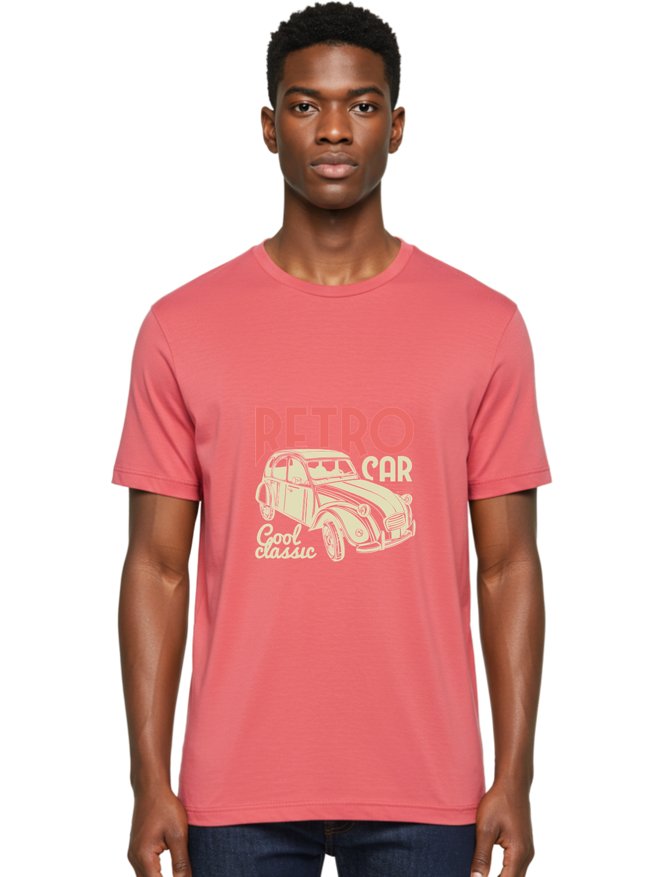 Retro-Car-1 Men'S Graphic Tee, 100% Cotton, Comfortable Casual Summer Wear, Machine Washable, Vintage Car, Retro Automobile, Classic Vehicle, Nostalgic Ride, Cool Classic, Retro Style, Vintage Wheels, Antique Car Aad573 12