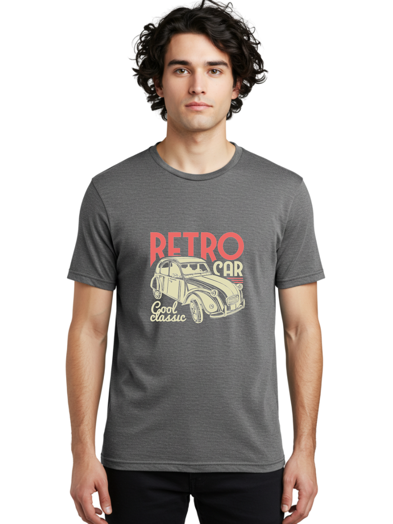 Retro-Car-1 Men'S Graphic Tee, 100% Cotton, Comfortable Casual Summer Wear, Machine Washable, Vintage Car, Retro Automobile, Classic Vehicle, Nostalgic Ride, Cool Classic, Retro Style, Vintage Wheels, Antique Car Aad573 18