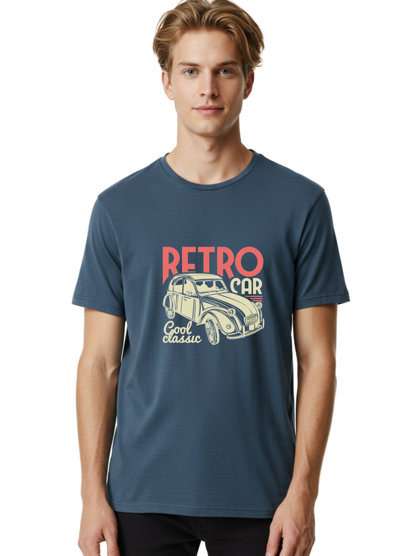 Retro-Car-1 Men'S Graphic Tee, 100% Cotton, Comfortable Casual Summer Wear, Machine Washable, Vintage Car, Retro Automobile, Classic Vehicle, Nostalgic Ride, Cool Classic, Retro Style, Vintage Wheels, Antique Car Aad573 20