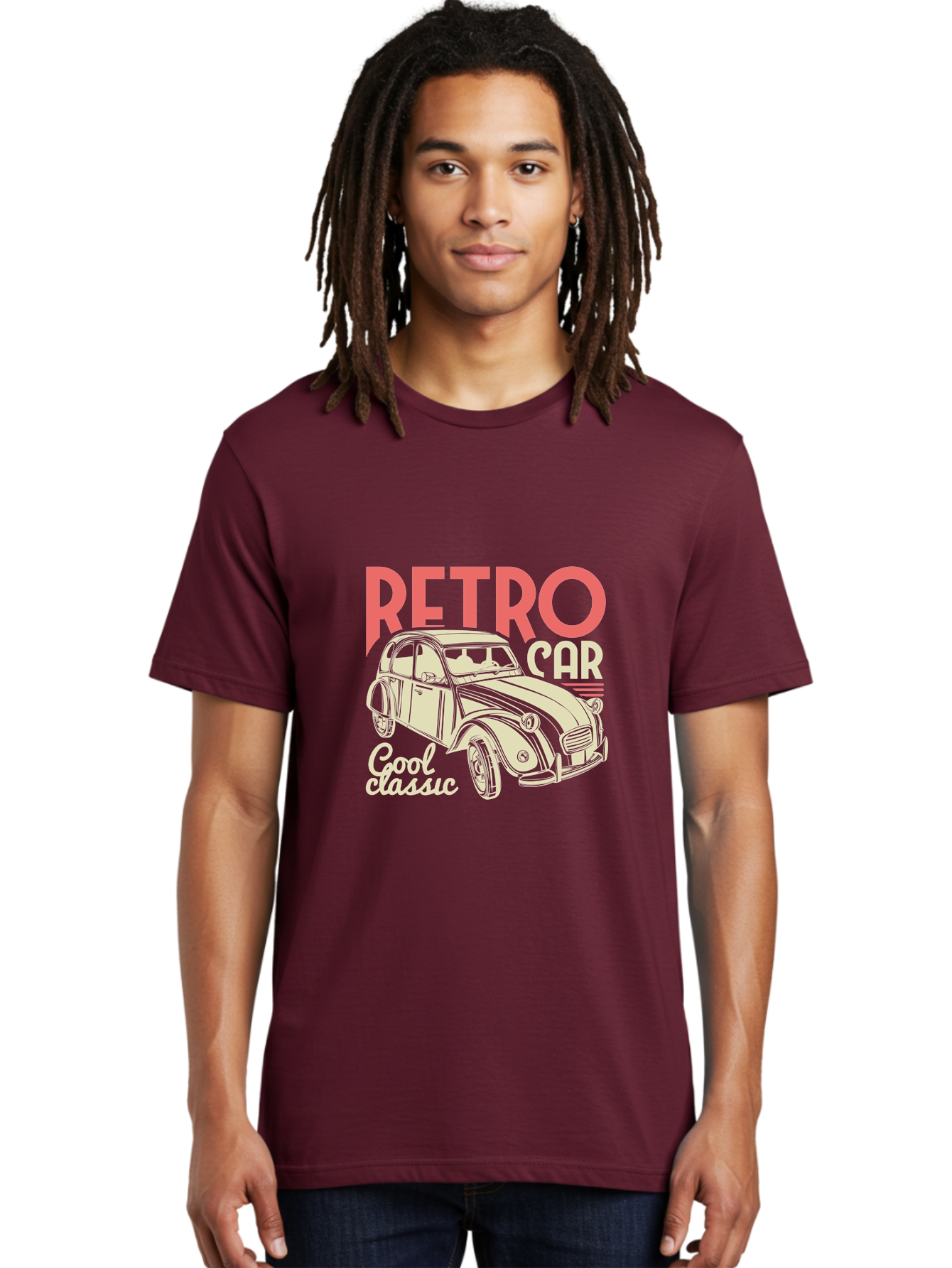 Retro-Car-1 Men'S Graphic Tee, 100% Cotton, Comfortable Casual Summer Wear, Machine Washable, Vintage Car, Retro Automobile, Classic Vehicle, Nostalgic Ride, Cool Classic, Retro Style, Vintage Wheels, Antique Car Aad573 14