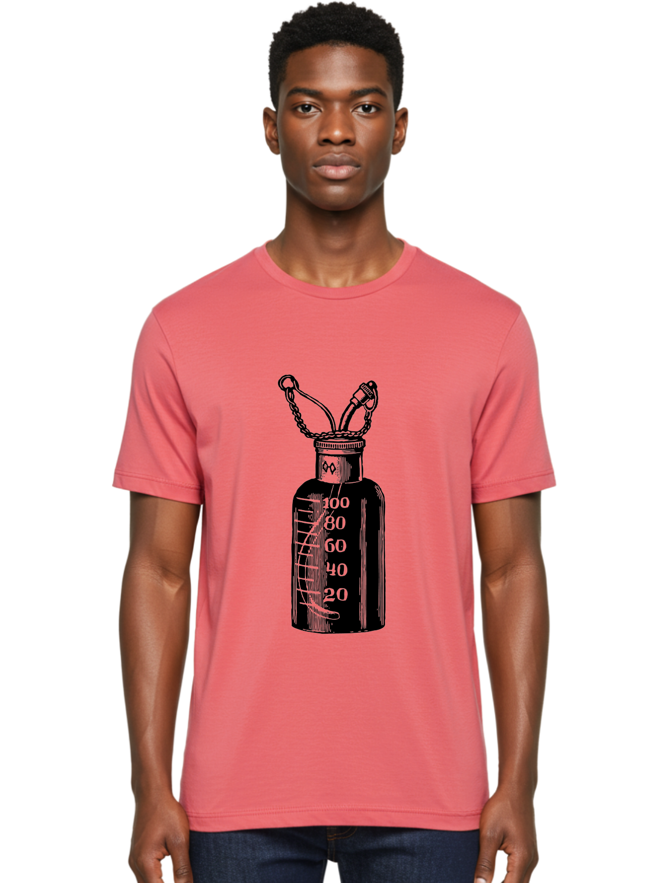100Ml-Bottle Men'S Graphic Tee, 100% Cotton, Comfortable Casual Summer Wear, Machine Washable, Glass Bottle With Measurement Markings, 100Ml Capacity, Laboratory Equipment, Scientific Tools, Precise Measurements, Chemistry Lab Aad576 22