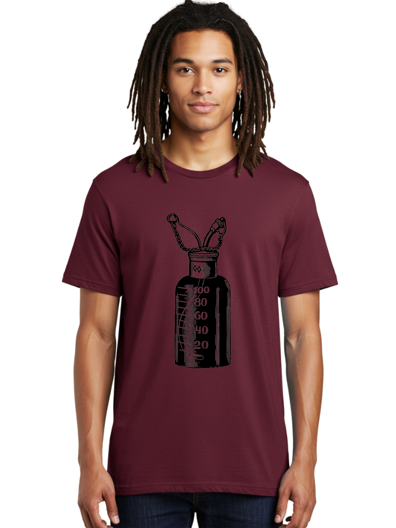 100Ml-Bottle Men'S Graphic Tee, 100% Cotton, Comfortable Casual Summer Wear, Machine Washable, Glass Bottle With Measurement Markings, 100Ml Capacity, Laboratory Equipment, Scientific Tools, Precise Measurements, Chemistry Lab Aad576 6