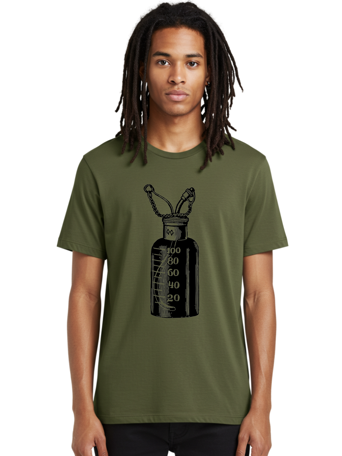 100Ml-Bottle Men'S Graphic Tee, 100% Cotton, Comfortable Casual Summer Wear, Machine Washable, Glass Bottle With Measurement Markings, 100Ml Capacity, Laboratory Equipment, Scientific Tools, Precise Measurements, Chemistry Lab Aad576 20