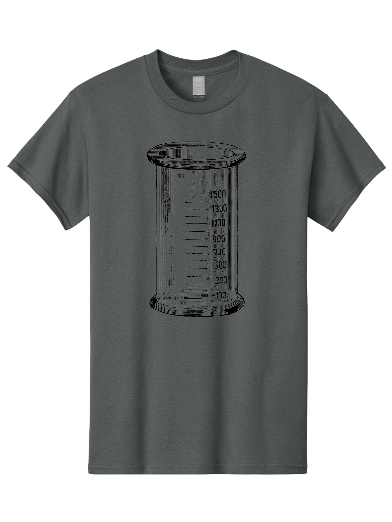 1500Ml-Beaker Men'S Graphic Tee, 100% Cotton, Comfortable Casual Summer Wear, Machine Washable, Laboratory Equipment, Measuring Beaker, Scientific Tools, Glassware, Measurement Markings, Chemistry Lab, 1500Ml Capacity, Precise Measurements, Aad577 17