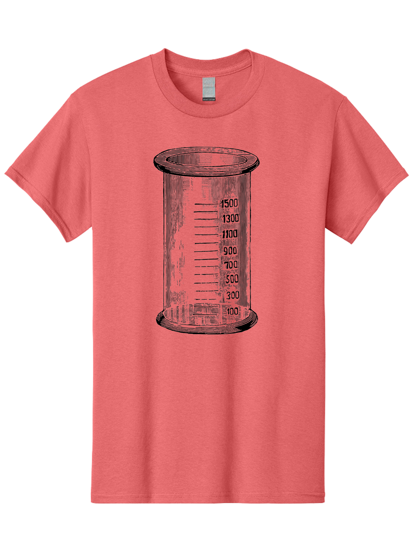 1500Ml-Beaker Men'S Graphic Tee, 100% Cotton, Comfortable Casual Summer Wear, Machine Washable, Laboratory Equipment, Measuring Beaker, Scientific Tools, Glassware, Measurement Markings, Chemistry Lab, 1500Ml Capacity, Precise Measurements, Aad577 29