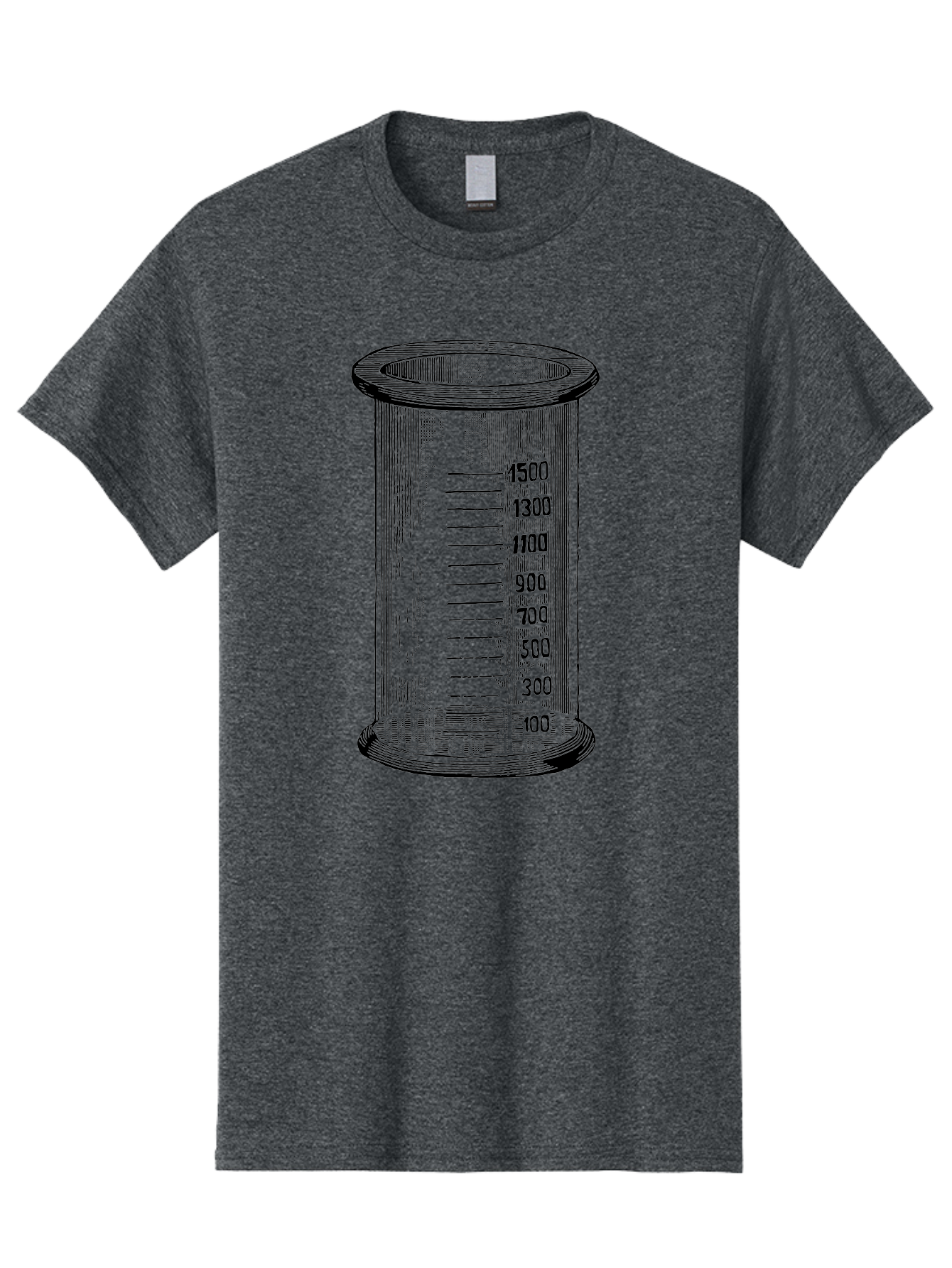 1500Ml-Beaker Men'S Graphic Tee, 100% Cotton, Comfortable Casual Summer Wear, Machine Washable, Laboratory Equipment, Measuring Beaker, Scientific Tools, Glassware, Measurement Markings, Chemistry Lab, 1500Ml Capacity, Precise Measurements, Aad577 3