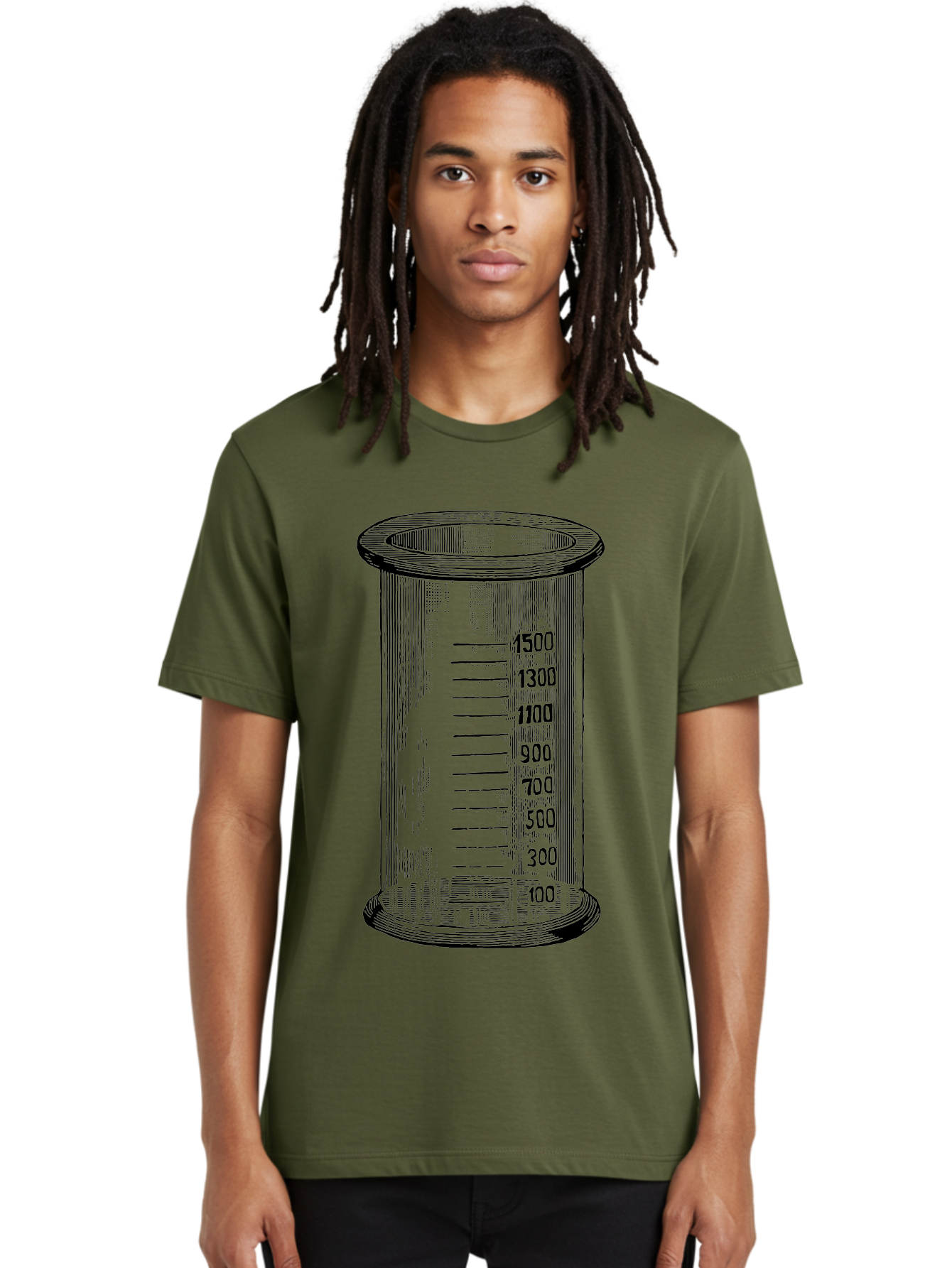 1500Ml-Beaker Men'S Graphic Tee, 100% Cotton, Comfortable Casual Summer Wear, Machine Washable, Laboratory Equipment, Measuring Beaker, Scientific Tools, Glassware, Measurement Markings, Chemistry Lab, 1500Ml Capacity, Precise Measurements, Aad577 26
