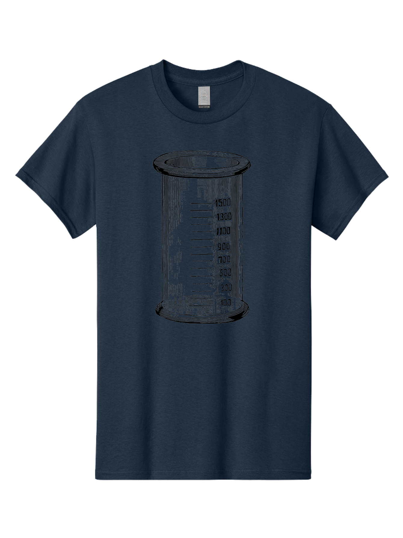 1500Ml-Beaker Men'S Graphic Tee, 100% Cotton, Comfortable Casual Summer Wear, Machine Washable, Laboratory Equipment, Measuring Beaker, Scientific Tools, Glassware, Measurement Markings, Chemistry Lab, 1500Ml Capacity, Precise Measurements, Aad577 7