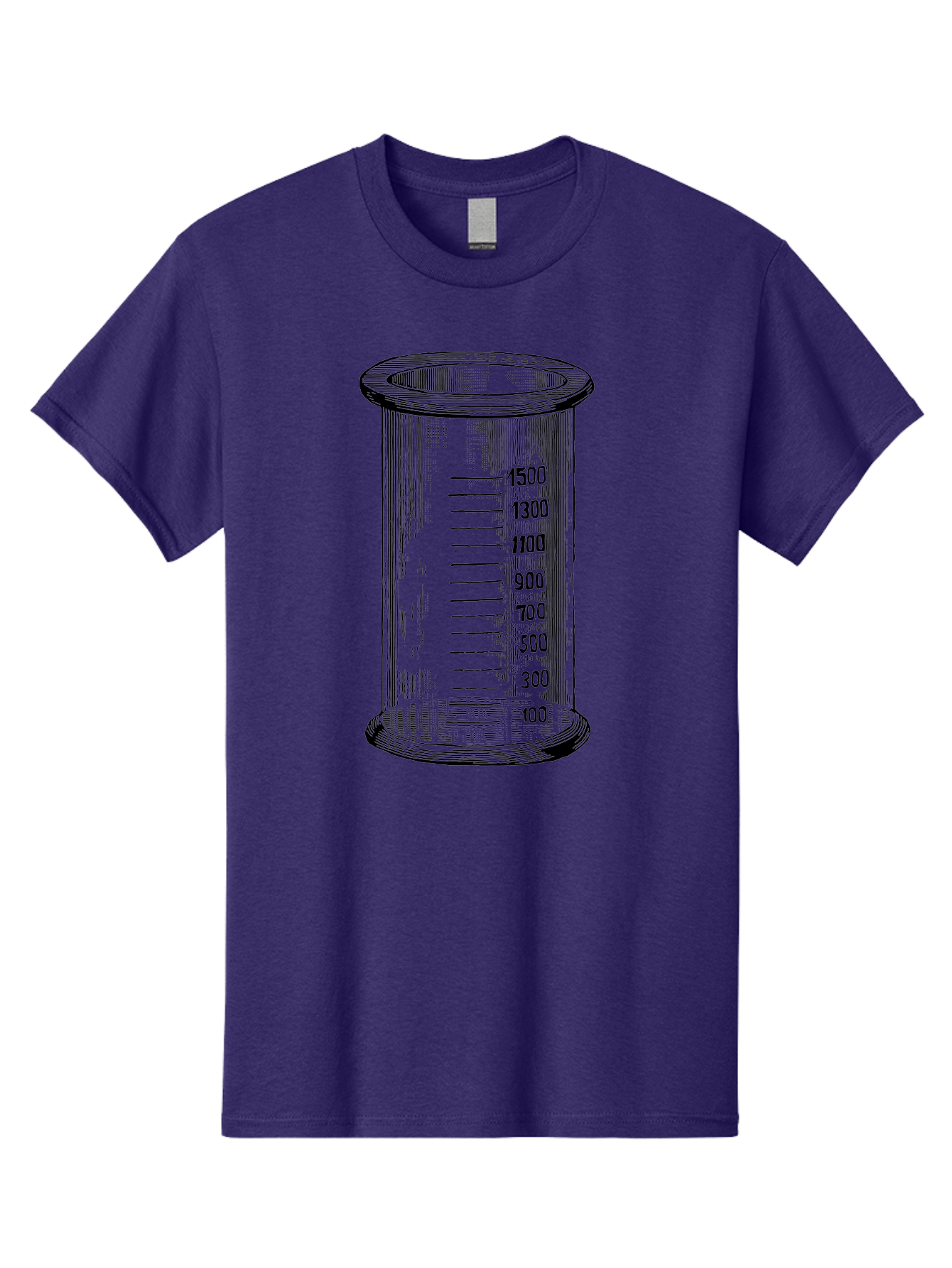 1500Ml-Beaker Men'S Graphic Tee, 100% Cotton, Comfortable Casual Summer Wear, Machine Washable, Laboratory Equipment, Measuring Beaker, Scientific Tools, Glassware, Measurement Markings, Chemistry Lab, 1500Ml Capacity, Precise Measurements, Aad577 11