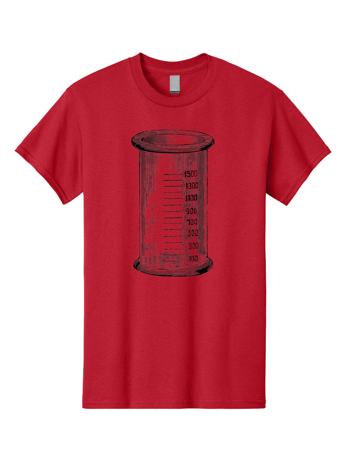1500Ml-Beaker Men'S Graphic Tee, 100% Cotton, Comfortable Casual Summer Wear, Machine Washable, Laboratory Equipment, Measuring Beaker, Scientific Tools, Glassware, Measurement Markings, Chemistry Lab, 1500Ml Capacity, Precise Measurements, Aad577 21