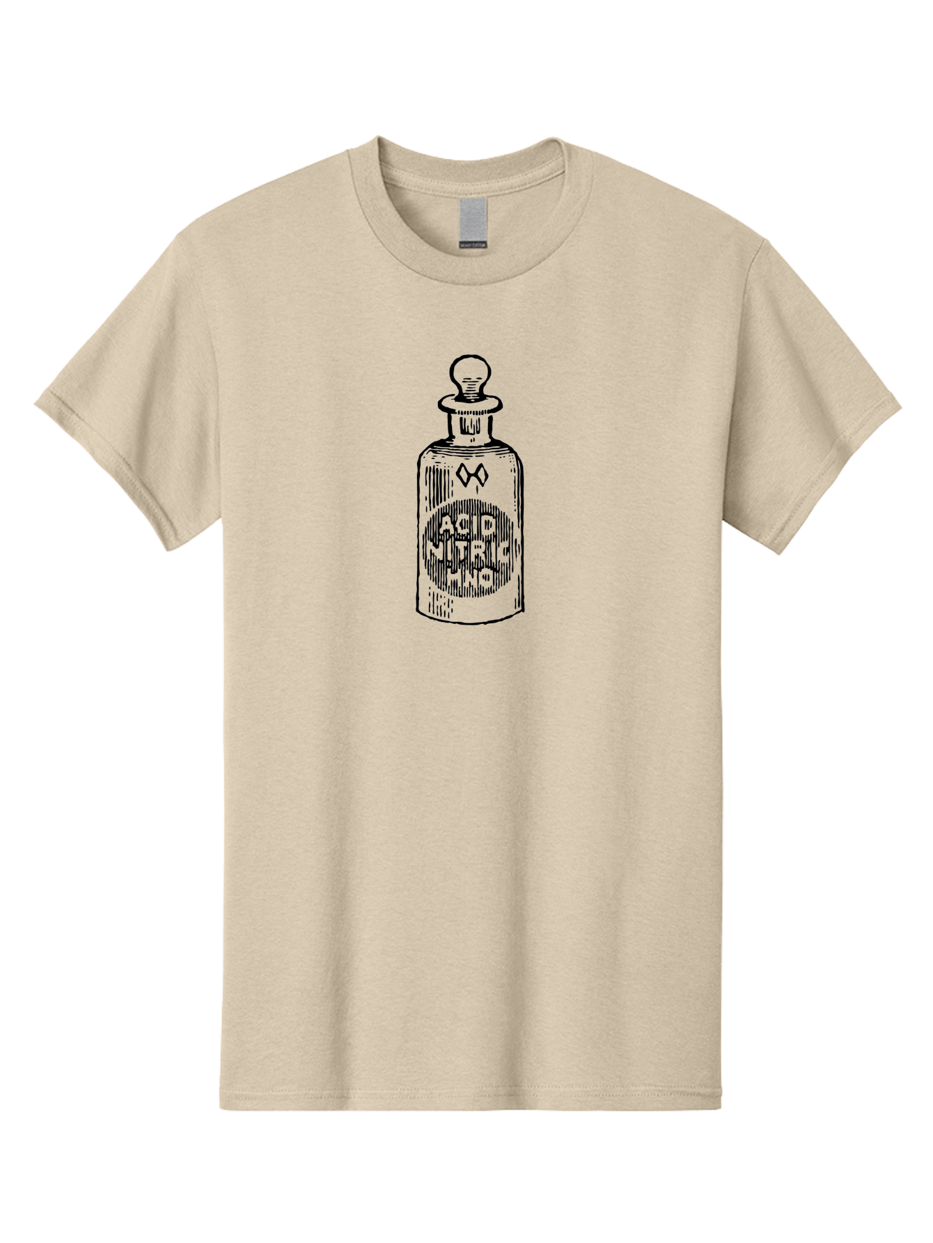 Acid-Nitricum Men'S Graphic Tee, 100% Cotton, Comfortable Casual Summer Wear, Machine Washable, Nitric Acid Bottle, Laboratory Equipment, Chemical Container, Vintage Illustration, Apothecary Jar, Scientific Symbol Aad578 23