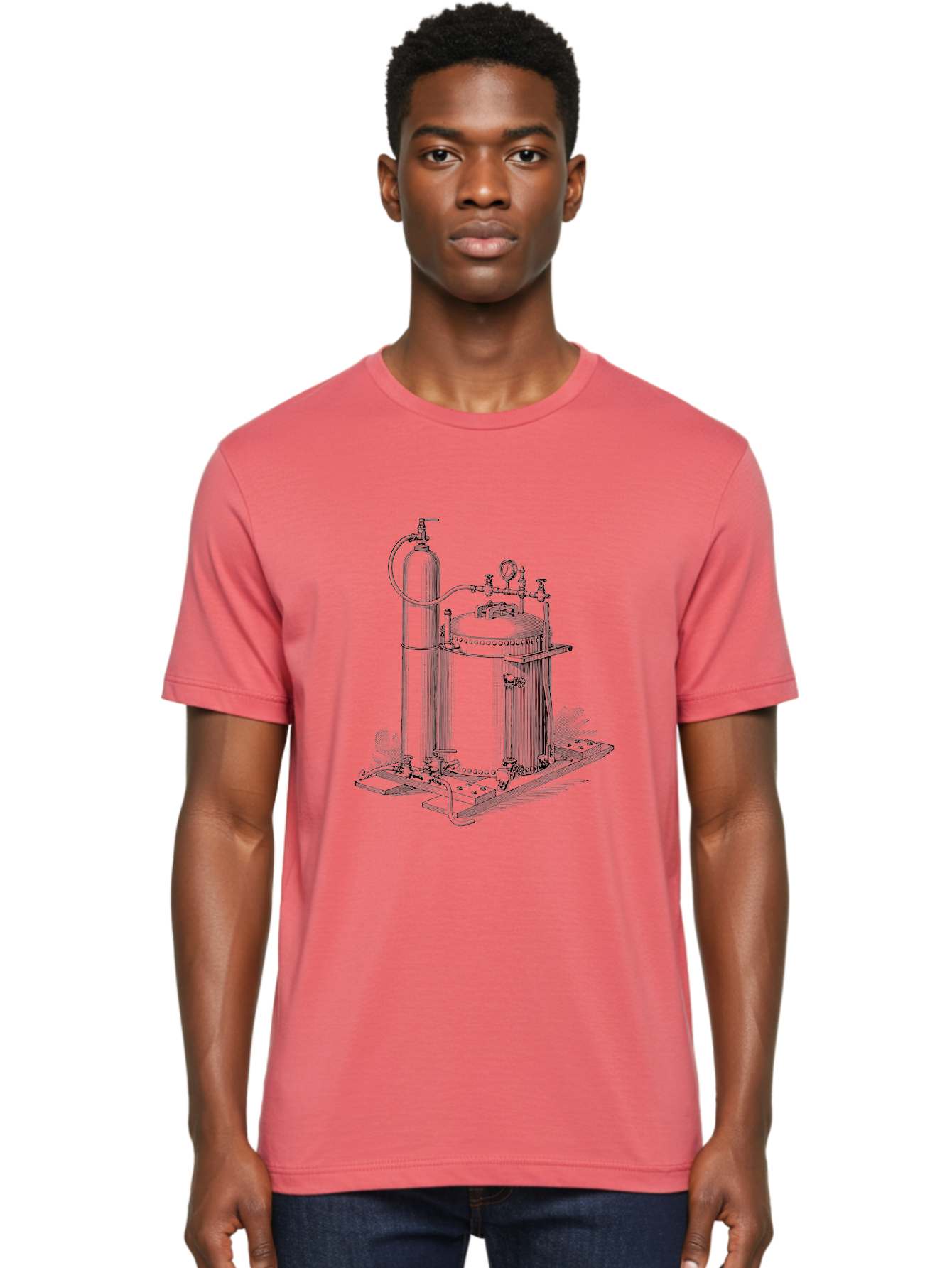 Autoclave Men'S Graphic Tee, 100% Cotton, Comfortable Casual Summer Wear, Machine Washable, Autoclave Equipment, Steam Sterilization, Laboratory Apparatus, Medical Sterilization, Pressure Vessel, Scientific Equipment, Vintage Illustration Aad581 4