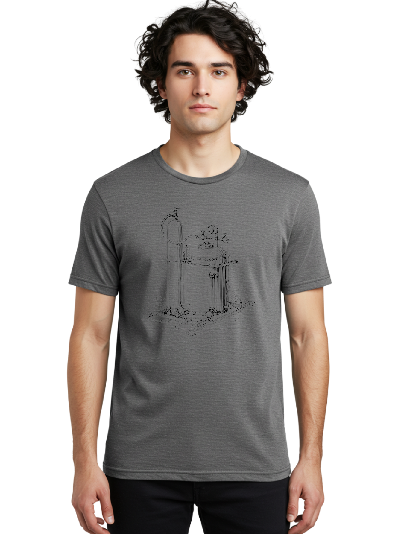 Autoclave Men'S Graphic Tee, 100% Cotton, Comfortable Casual Summer Wear, Machine Washable, Autoclave Equipment, Steam Sterilization, Laboratory Apparatus, Medical Sterilization, Pressure Vessel, Scientific Equipment, Vintage Illustration Aad581 2
