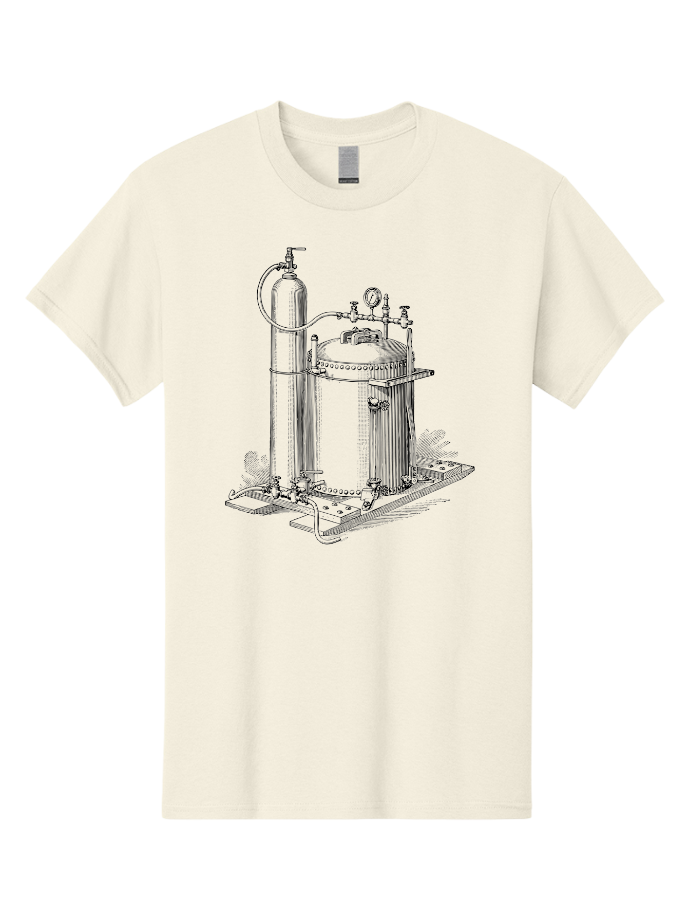 Autoclave Men'S Graphic Tee, 100% Cotton, Comfortable Casual Summer Wear, Machine Washable, Autoclave Equipment, Steam Sterilization, Laboratory Apparatus, Medical Sterilization, Pressure Vessel, Scientific Equipment, Vintage Illustration Aad581 25