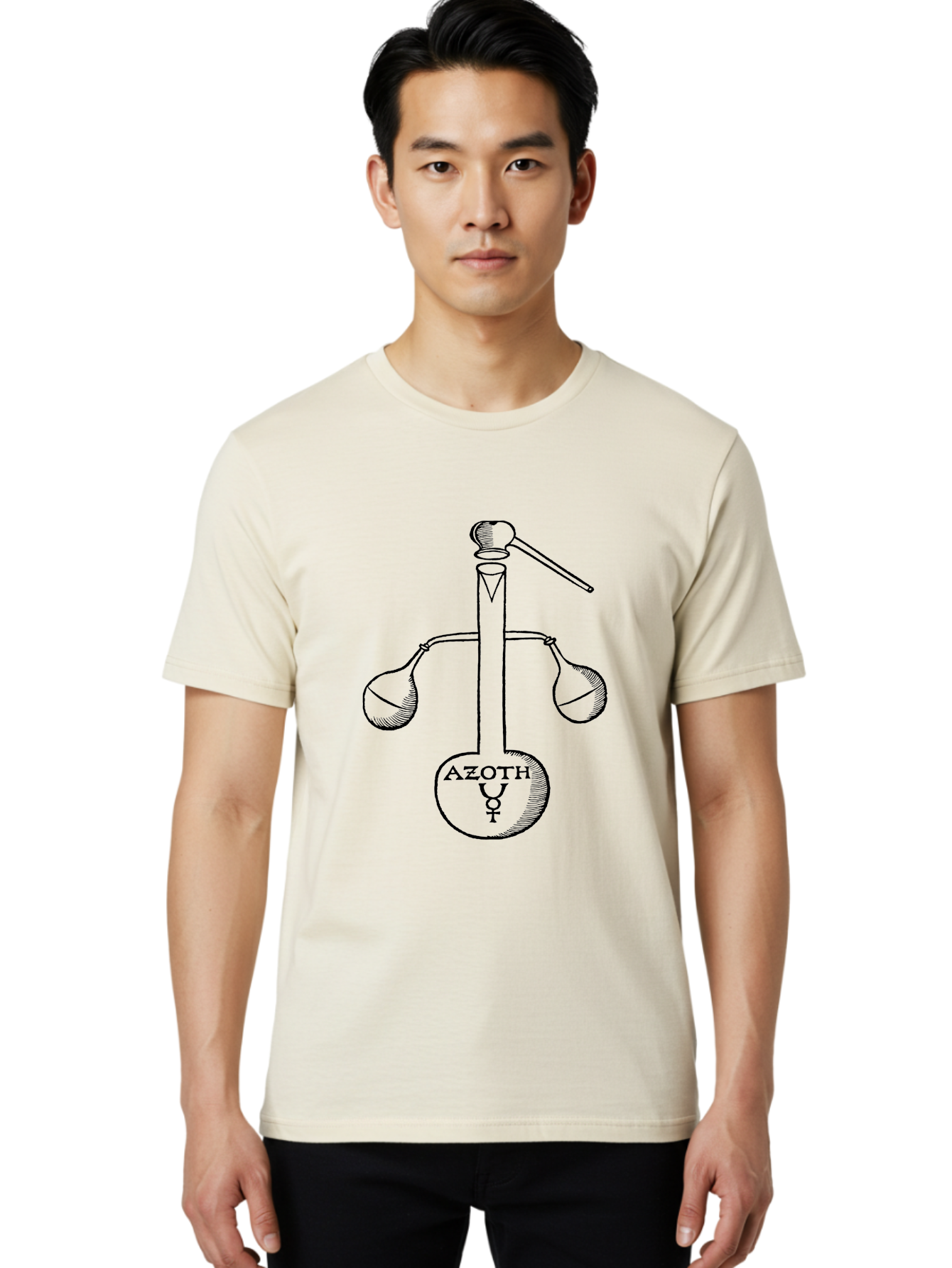 Azoth-Symbol Men'S Graphic Tee, 100% Cotton, Comfortable Casual Summer Wear, Machine Washable, Alchemical Symbol, Azoth Symbol, Mystical Diagram, Spiritual Transformation, Hermetic Principles, Esoteric Art, Ancient Knowledge, Mystical Symbols, Aad582 10