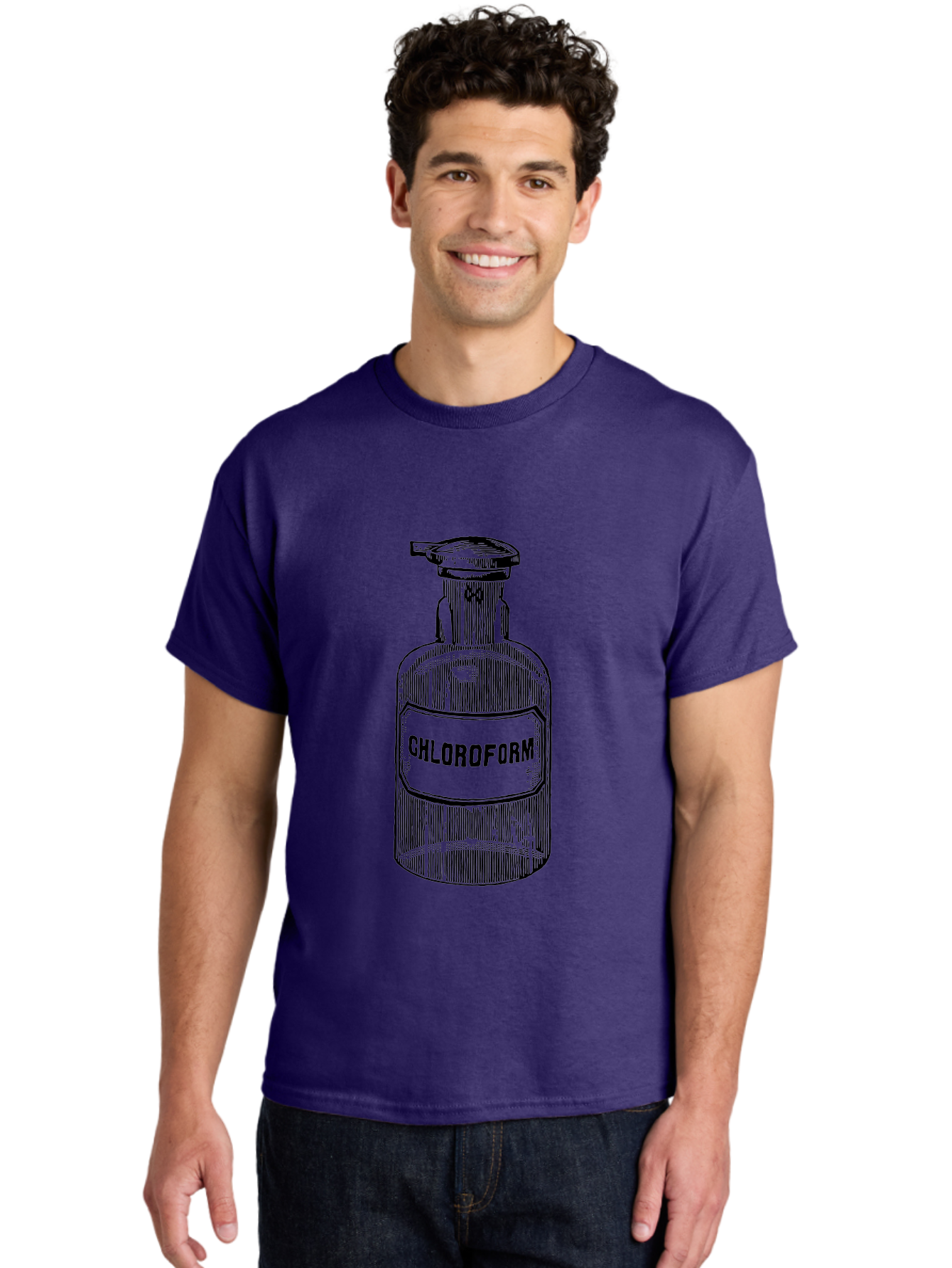 Chloroform-Bottle Men'S Graphic Tee, 100% Cotton, Comfortable Casual Summer Wear, Machine Washable, Vintage Bottle, Chloroform Label, Medical History, Antique Apothecary, Laboratory Equipment, Historical Chemical, Retro Illustration, Aad585 8