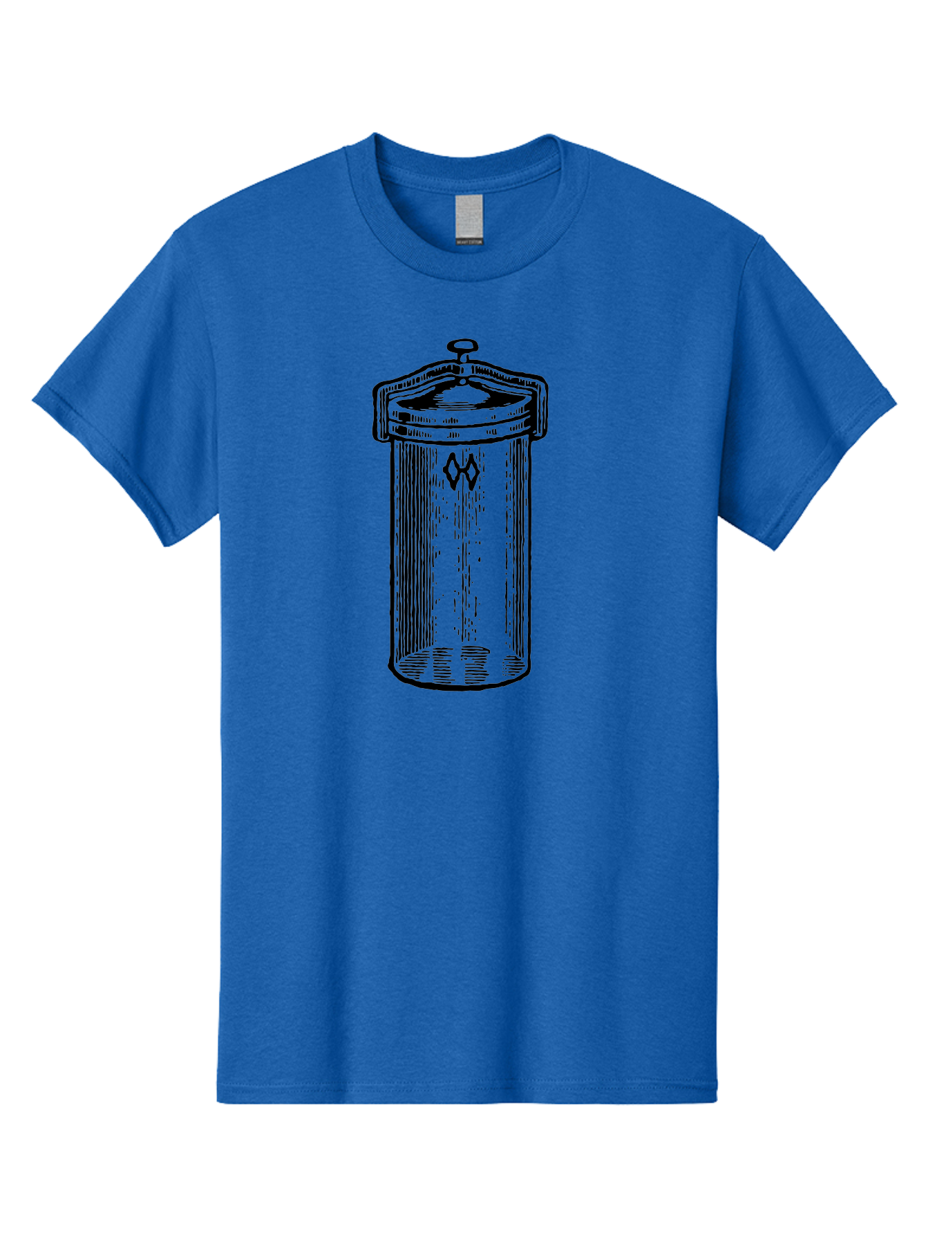Cylindrical-Canister Men'S Graphic Tee, 100% Cotton, Comfortable Casual Summer Wear, Machine Washable, Cylindrical Container, Vintage Design, Hand-Drawn Illustration, Mysterious Symbol, Abstract Artwork, Minimalist Style, Geometric Shapes, Aad589 27