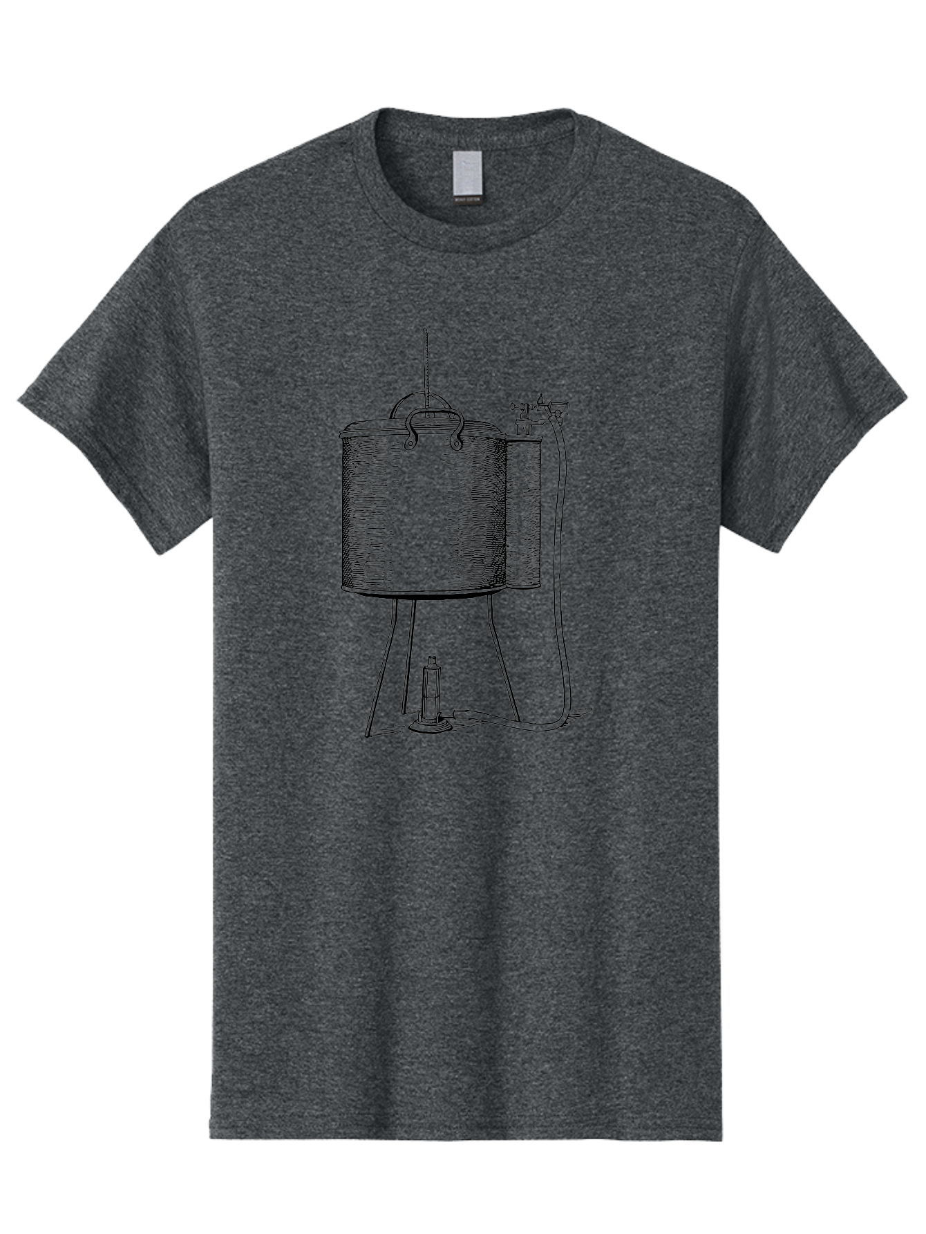 Cylindrical-Tank-With-Valve Men'S Graphic Tee, 100% Cotton, Comfortable Casual Summer Wear, Machine Washable, Leyden Jar, Electrical Device, Scientific Equipment, Vintage Illustration, Electrostatic Charge, Historical Experiment, Aad591 23