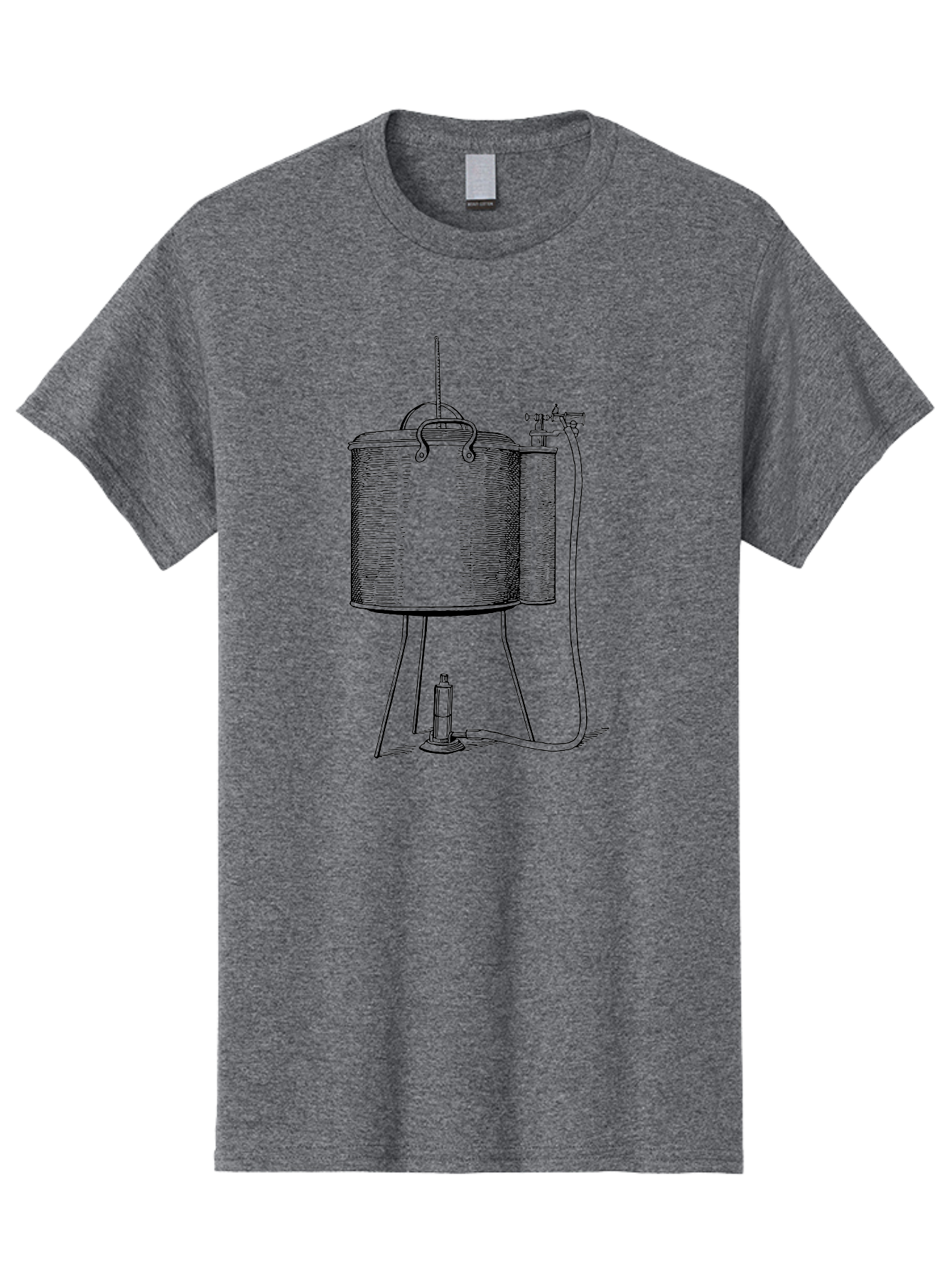 Cylindrical-Tank-With-Valve Men'S Graphic Tee, 100% Cotton, Comfortable Casual Summer Wear, Machine Washable, Leyden Jar, Electrical Device, Scientific Equipment, Vintage Illustration, Electrostatic Charge, Historical Experiment, Aad591 27