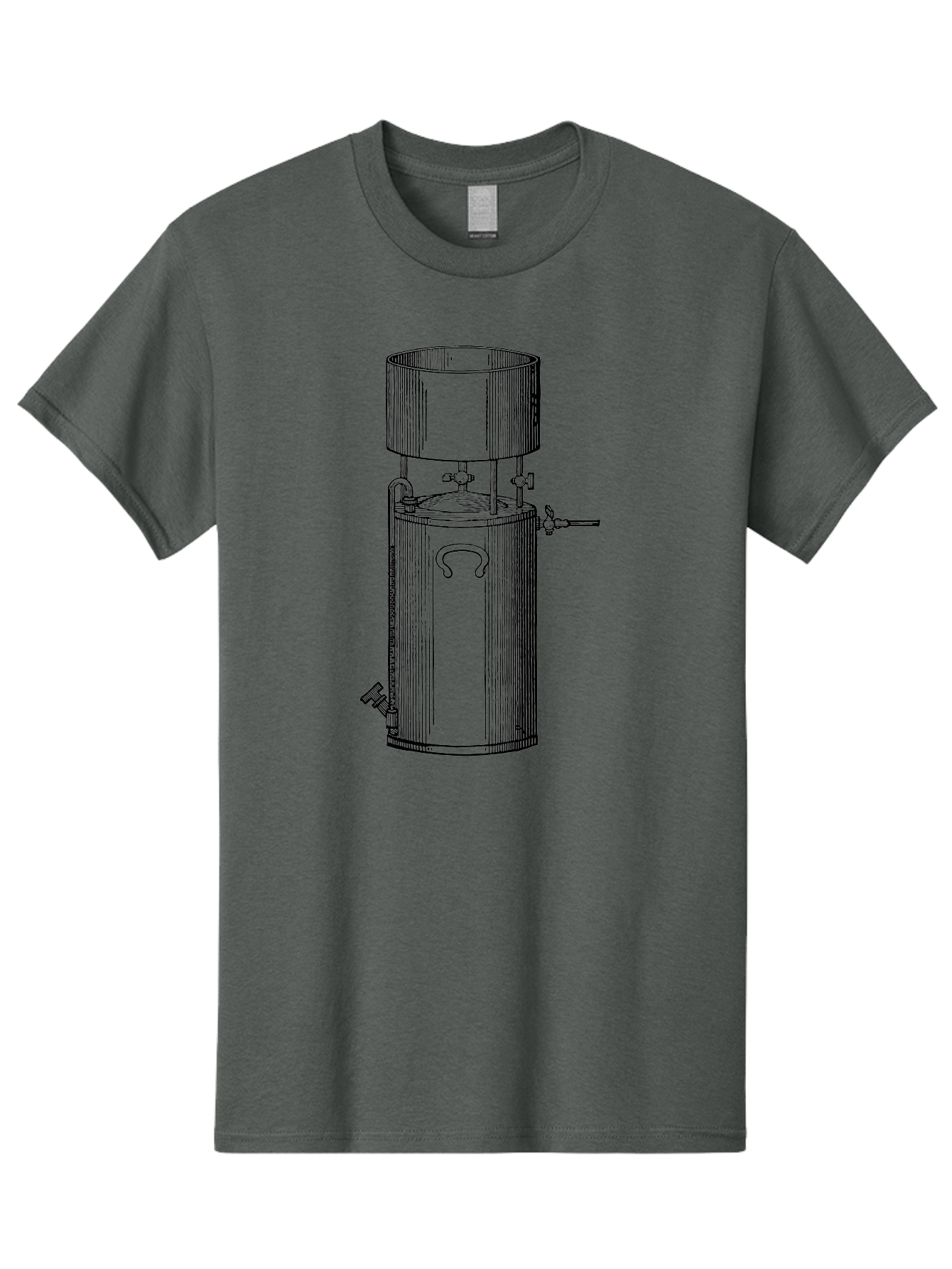 Cylindrical-Tank Men'S Graphic Tee, 100% Cotton, Comfortable Casual Summer Wear, Machine Washable, Industrial Tank, Cylindrical Vessel, Mechanical Equipment, Pipes And Valves, Industrial Machinery, Engineering Diagram, Technical Drawing Aad592 25