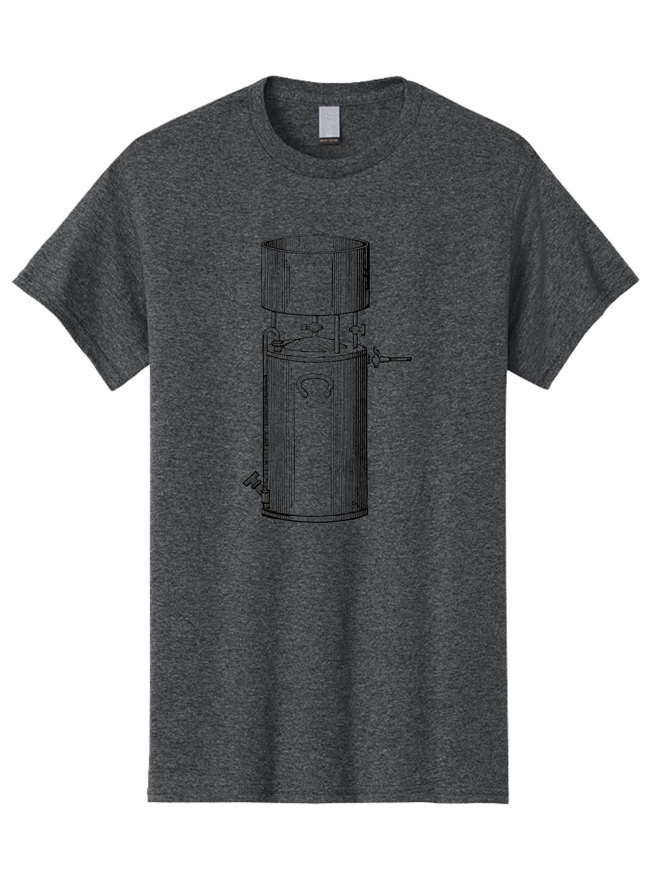 Cylindrical-Tank Men'S Graphic Tee, 100% Cotton, Comfortable Casual Summer Wear, Machine Washable, Industrial Tank, Cylindrical Vessel, Mechanical Equipment, Pipes And Valves, Industrial Machinery, Engineering Diagram, Technical Drawing Aad592 11