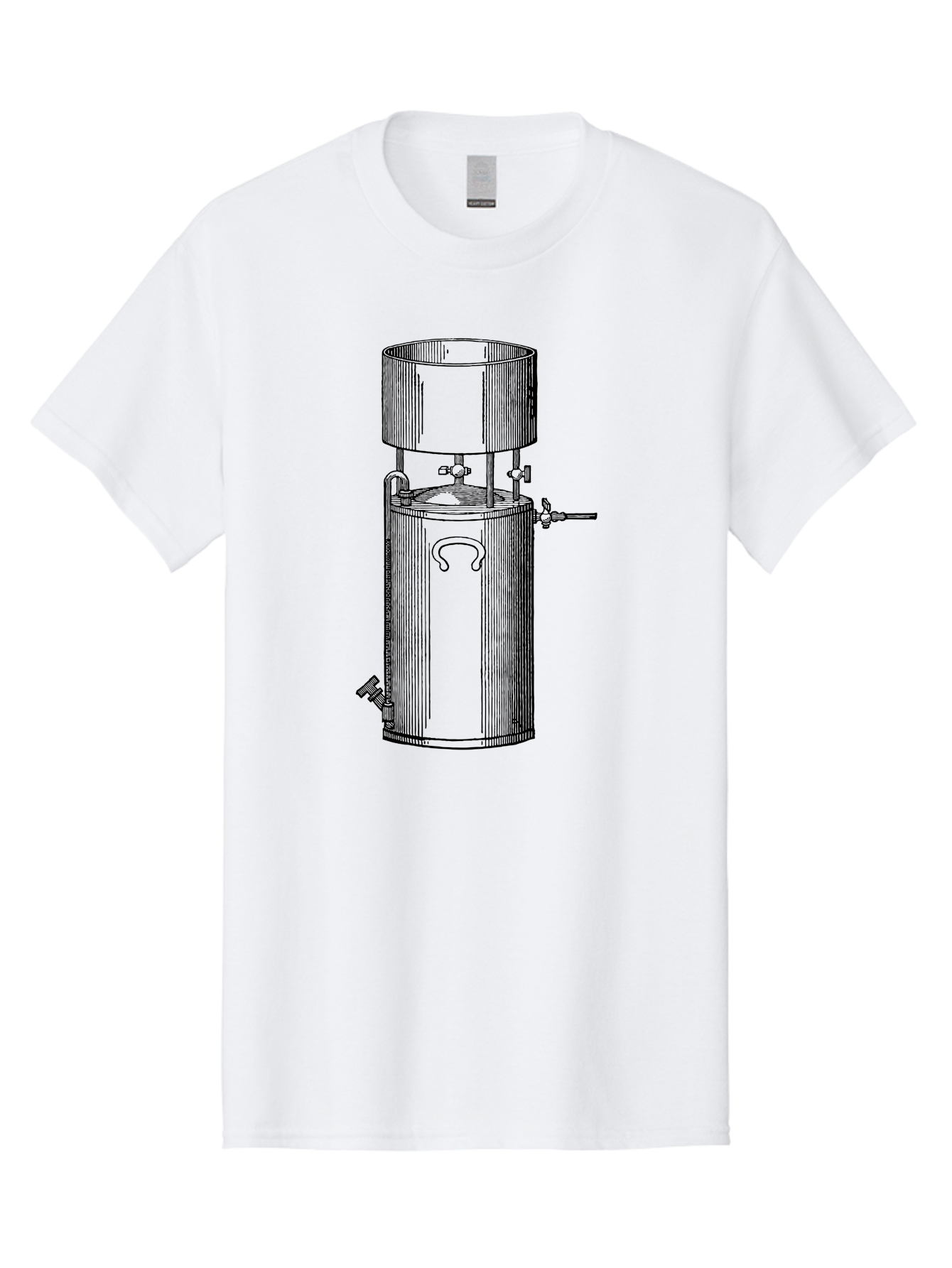 Cylindrical-Tank Men'S Graphic Tee, 100% Cotton, Comfortable Casual Summer Wear, Machine Washable, Industrial Tank, Cylindrical Vessel, Mechanical Equipment, Pipes And Valves, Industrial Machinery, Engineering Diagram, Technical Drawing Aad592 7
