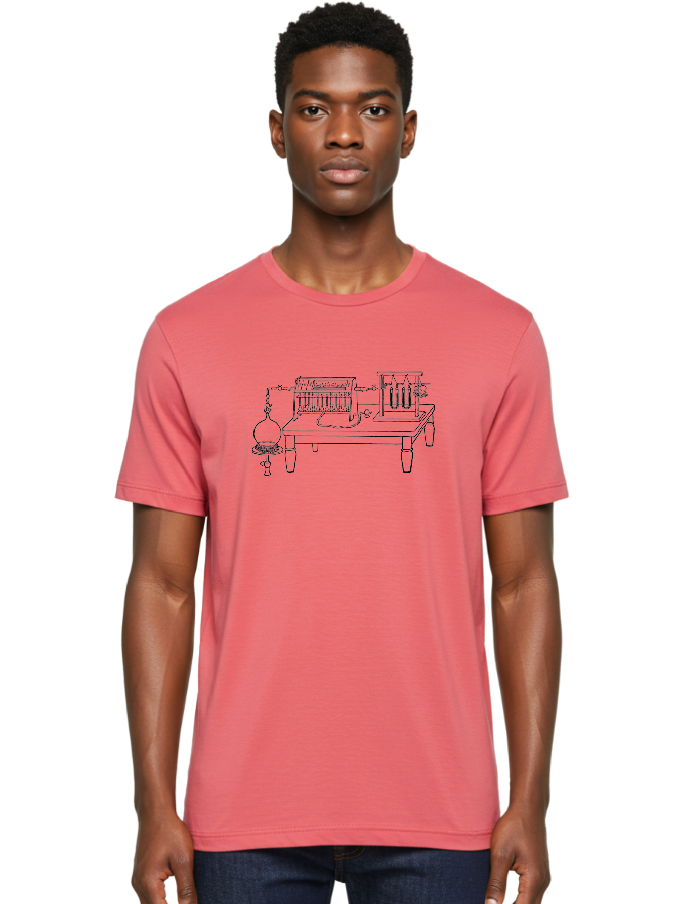 Electrolysis-Apparatus Men'S Graphic Tee, 100% Cotton, Comfortable Casual Summer Wear, Machine Washable, Electrolysis Apparatus, Laboratory Equipment, Scientific Experiment, Chemistry Setup, Electrical Components, Glassware, Aad594 14