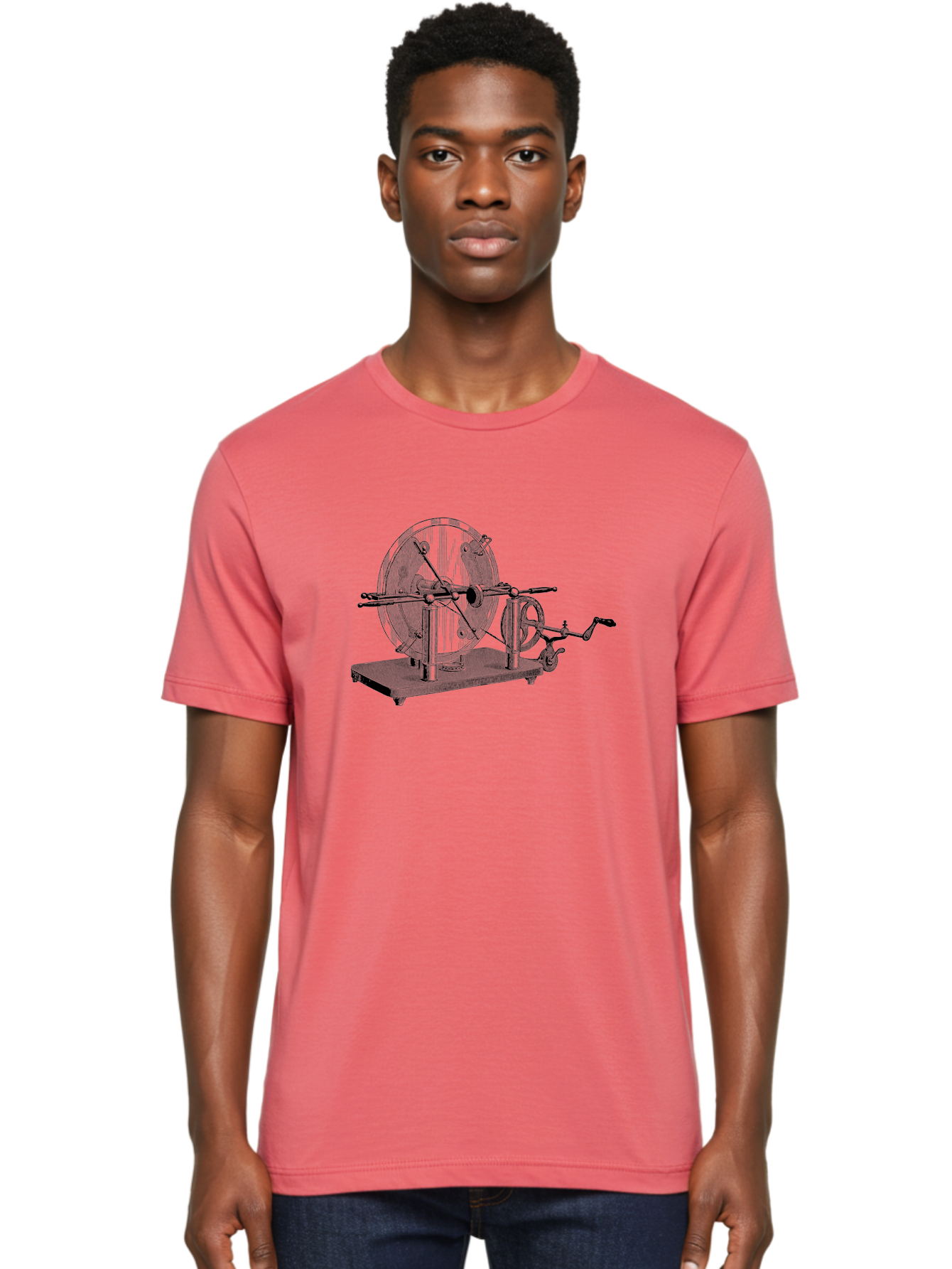 Electrostatic-Generator Men'S Graphic Tee, 100% Cotton, Comfortable Casual Summer Wear, Machine Washable, Electrostatic Generator, Wimshurst Machine, Static Electricity, Antique Equipment, Vintage Science, Experimental Apparatus, Aad595 28