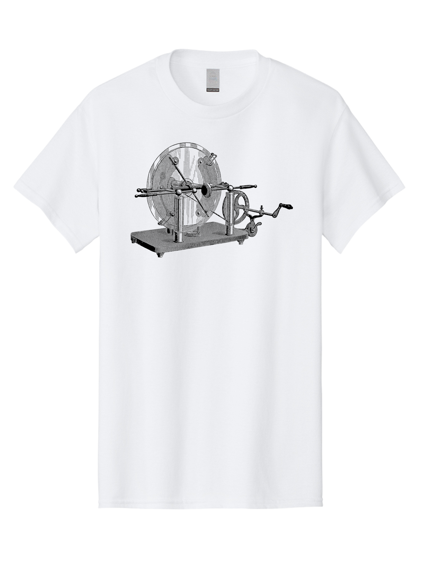 Electrostatic-Generator Men'S Graphic Tee, 100% Cotton, Comfortable Casual Summer Wear, Machine Washable, Electrostatic Generator, Wimshurst Machine, Static Electricity, Antique Equipment, Vintage Science, Experimental Apparatus, Aad595 5